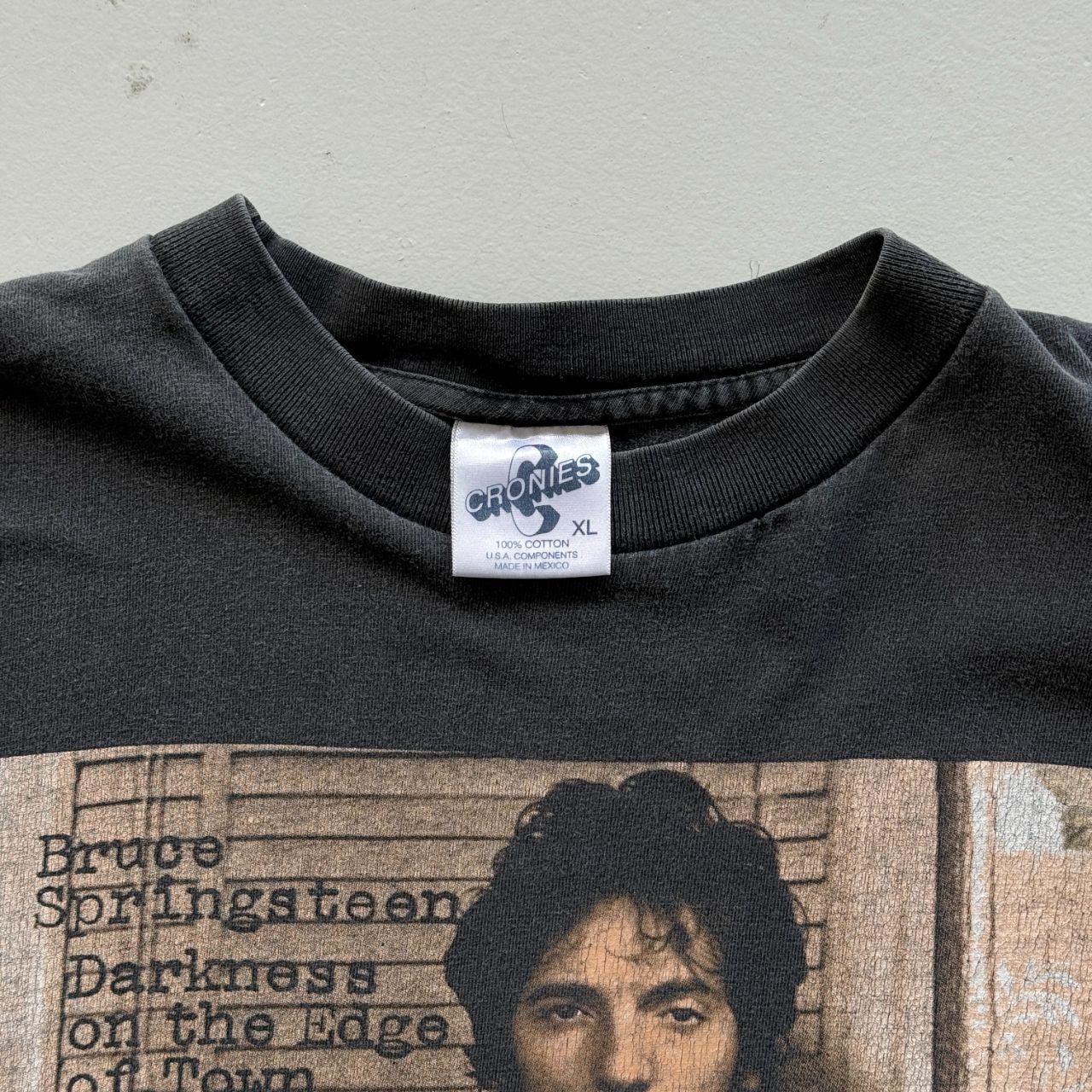 Black Bruce Springsteen Darkness on the Edge of Town 90s Vintage Graphic T-Shirt - XL