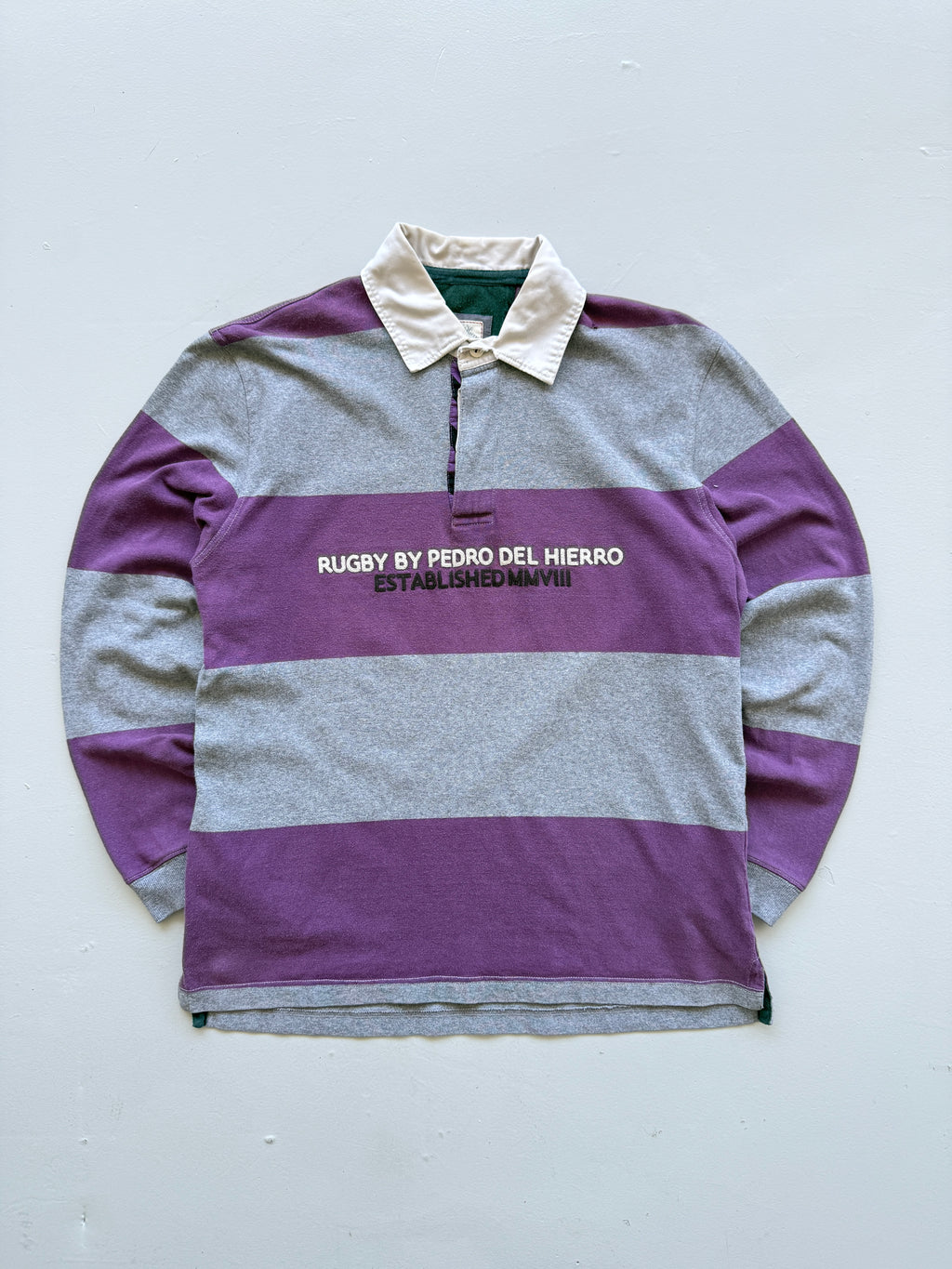 Pedro del Hierro Striped Vintage Long Sleeve Rugby Polo - Medium