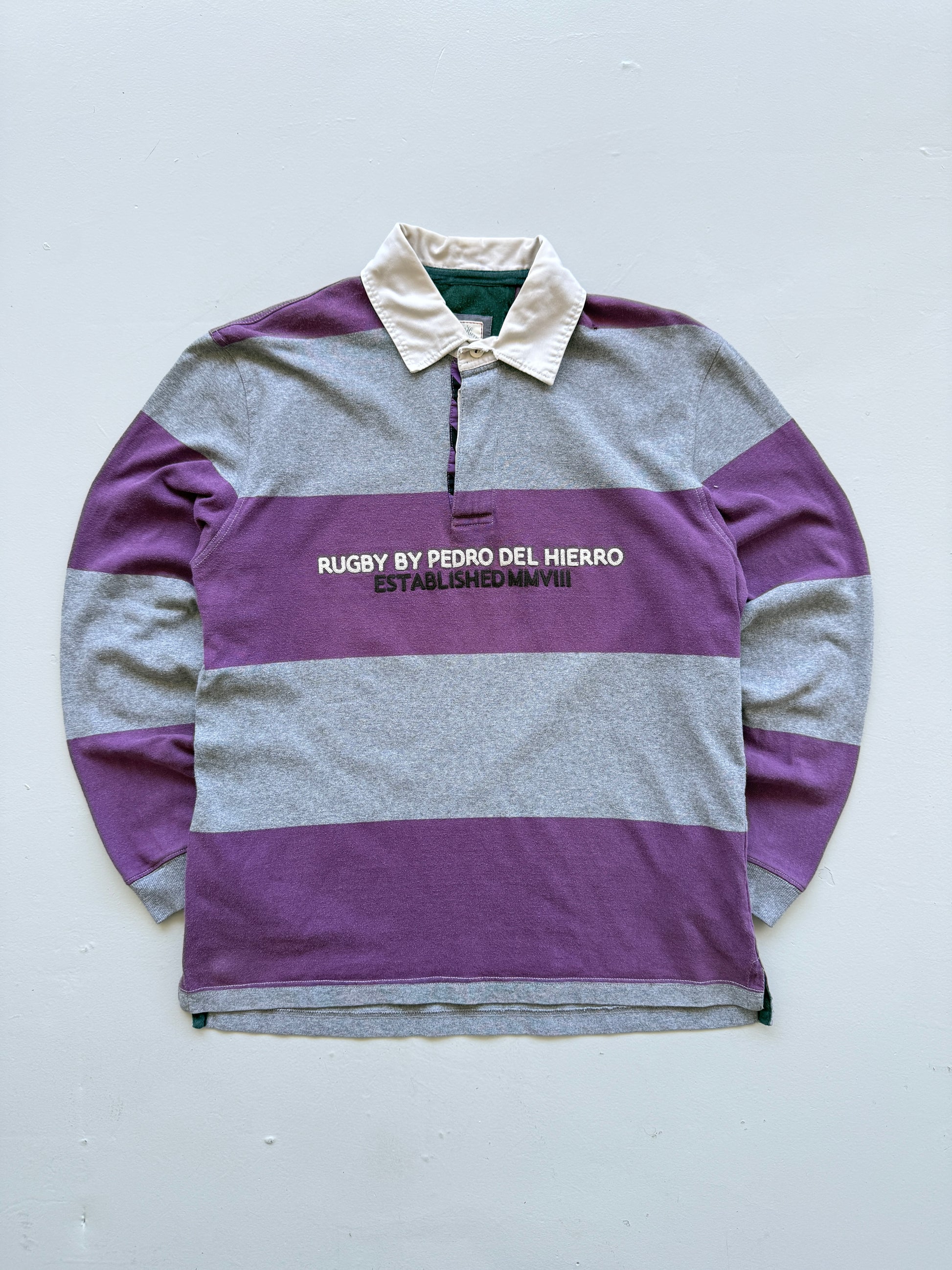 Pedro del Hierro Striped Vintage Long Sleeve Rugby Polo - Medium