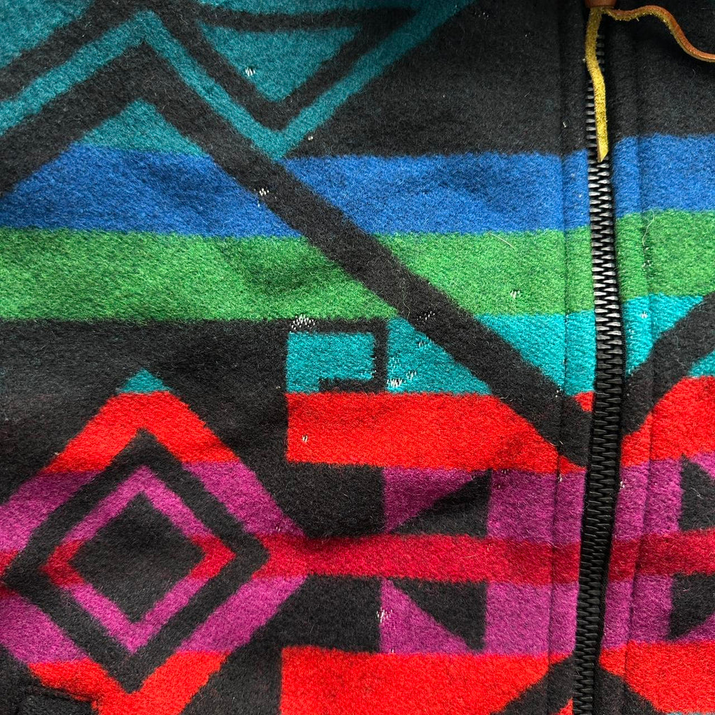 Navy Pendleton High Grade Western Wear Zip-Up Jacket - Medium