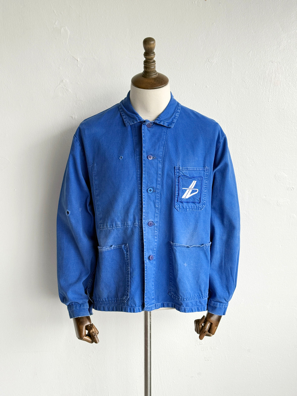 Thrashed Blue Beugnet 60's Vintage Workwear Chore Jacket CH556