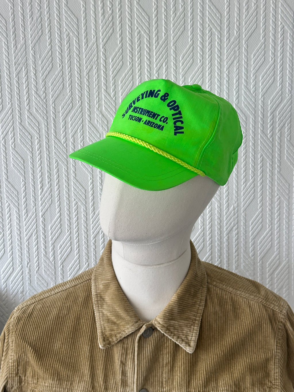 Neon Green Surveying & Optical 90's Vintage SnapBack Trucker Cap