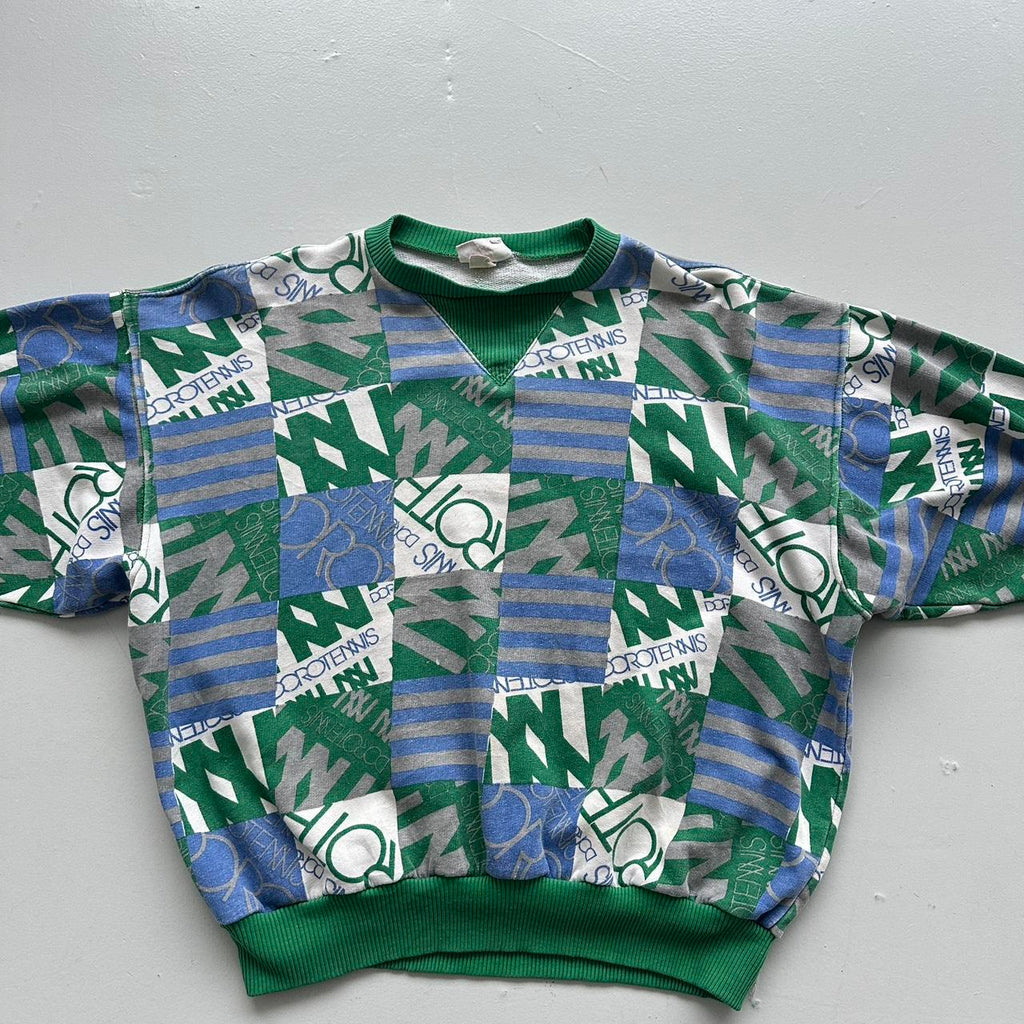 Blue Green Doro Tennis Vintage Graphic Sweatshirt - Men’s Boxy Small / Women’s 10/12