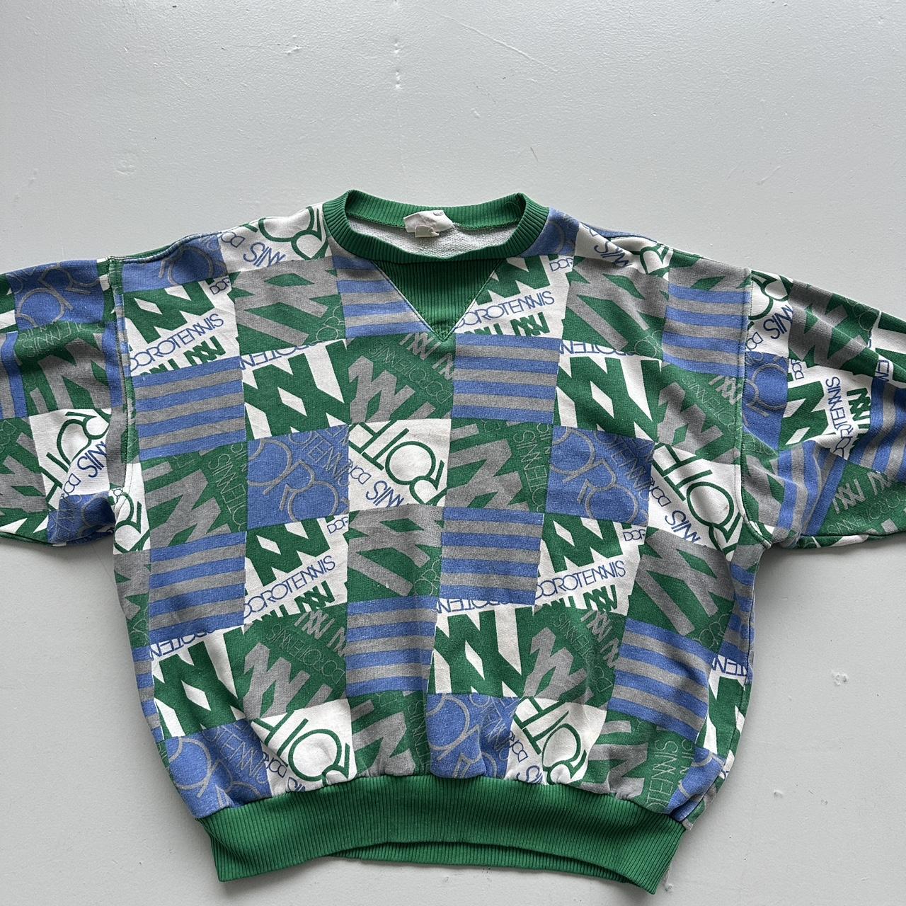 Blue Green Doro Tennis Vintage Graphic Sweatshirt - Men’s Boxy Small / Women’s 10/12