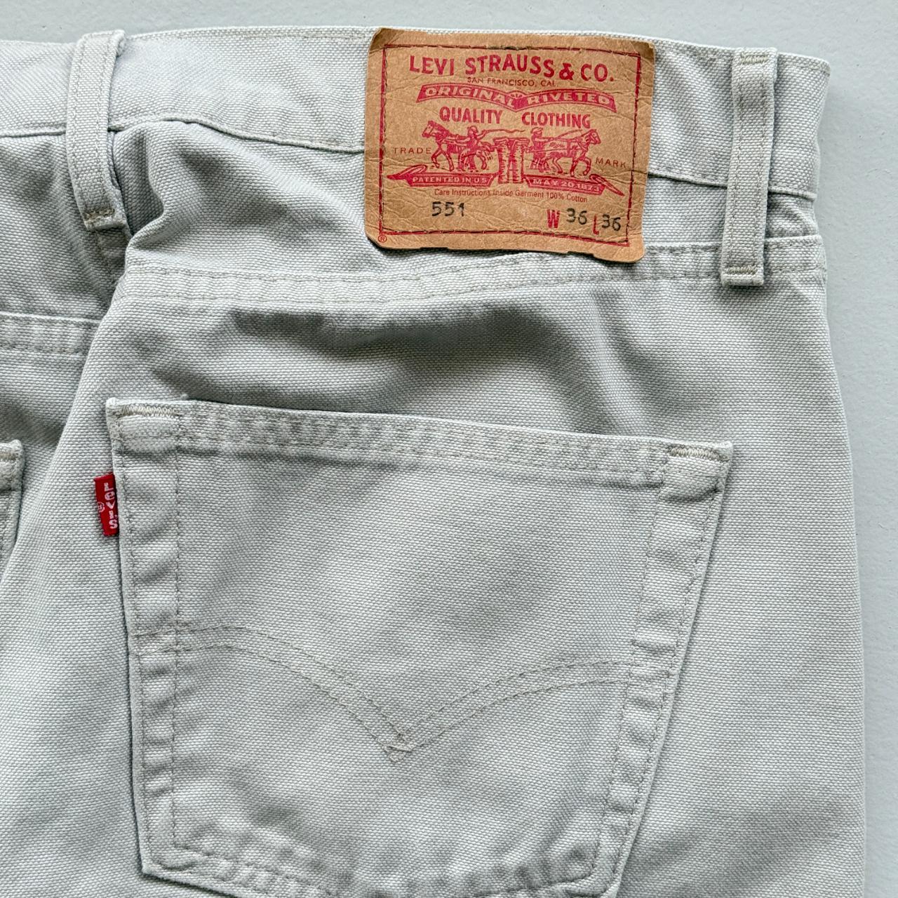 Stone Grey Levi's 551 Denim 90's Vintage Jeans - 35” x 32”