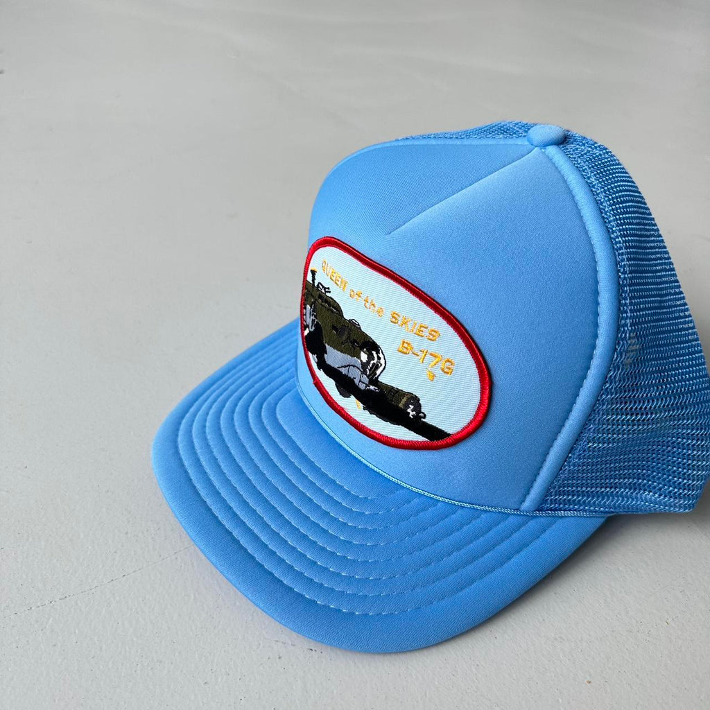 Baby Blue Queen of The Skies Mesh and Foam Trucker SnapBack Cap
