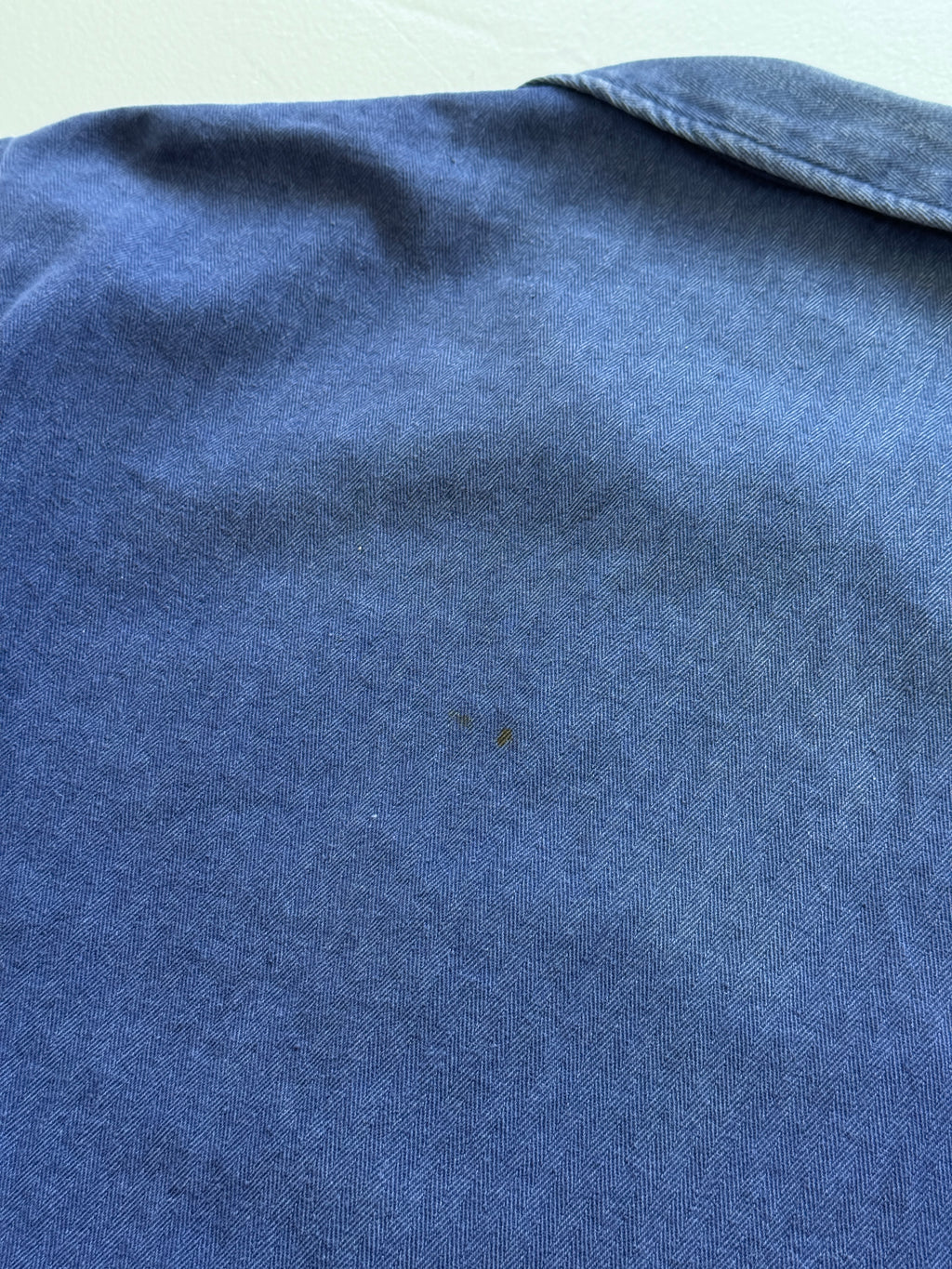 Faded Blue French Herringbone Vintage Workwear Chore Jacket CH357 - Small
