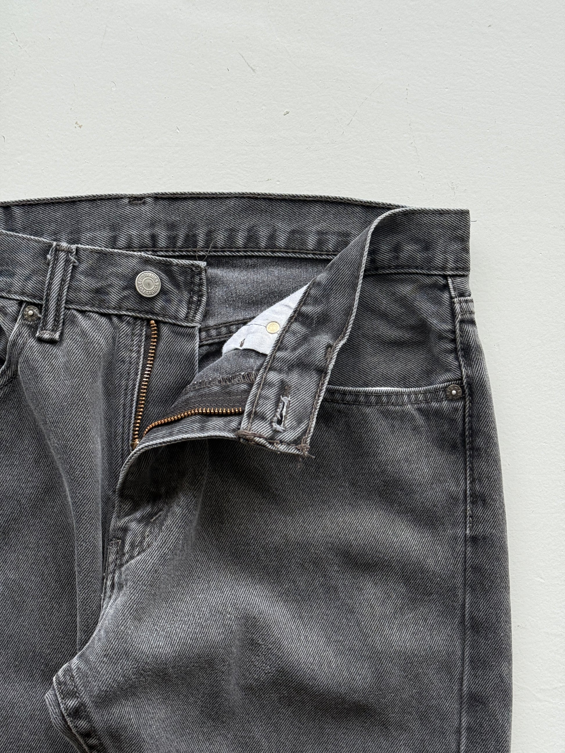 Grey Levi's 505 Denim Straight Leg Vintage Jeans - 32” x 28”