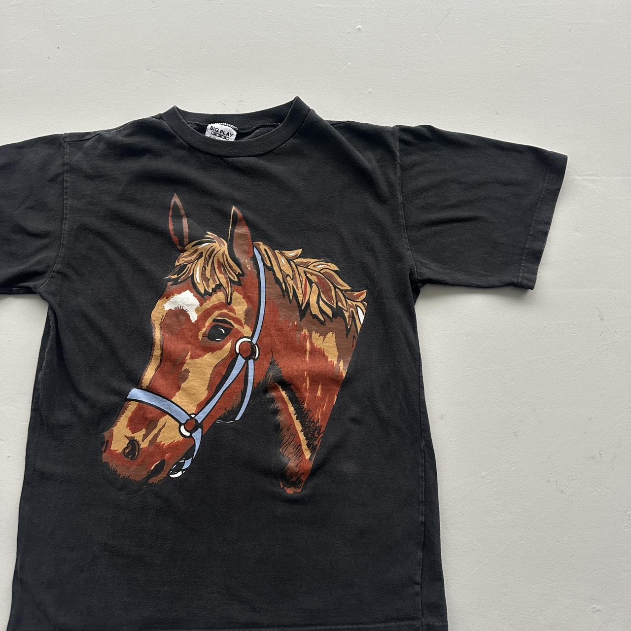 Black Horse 00s Vintage Graphic T-Shirt - Medium