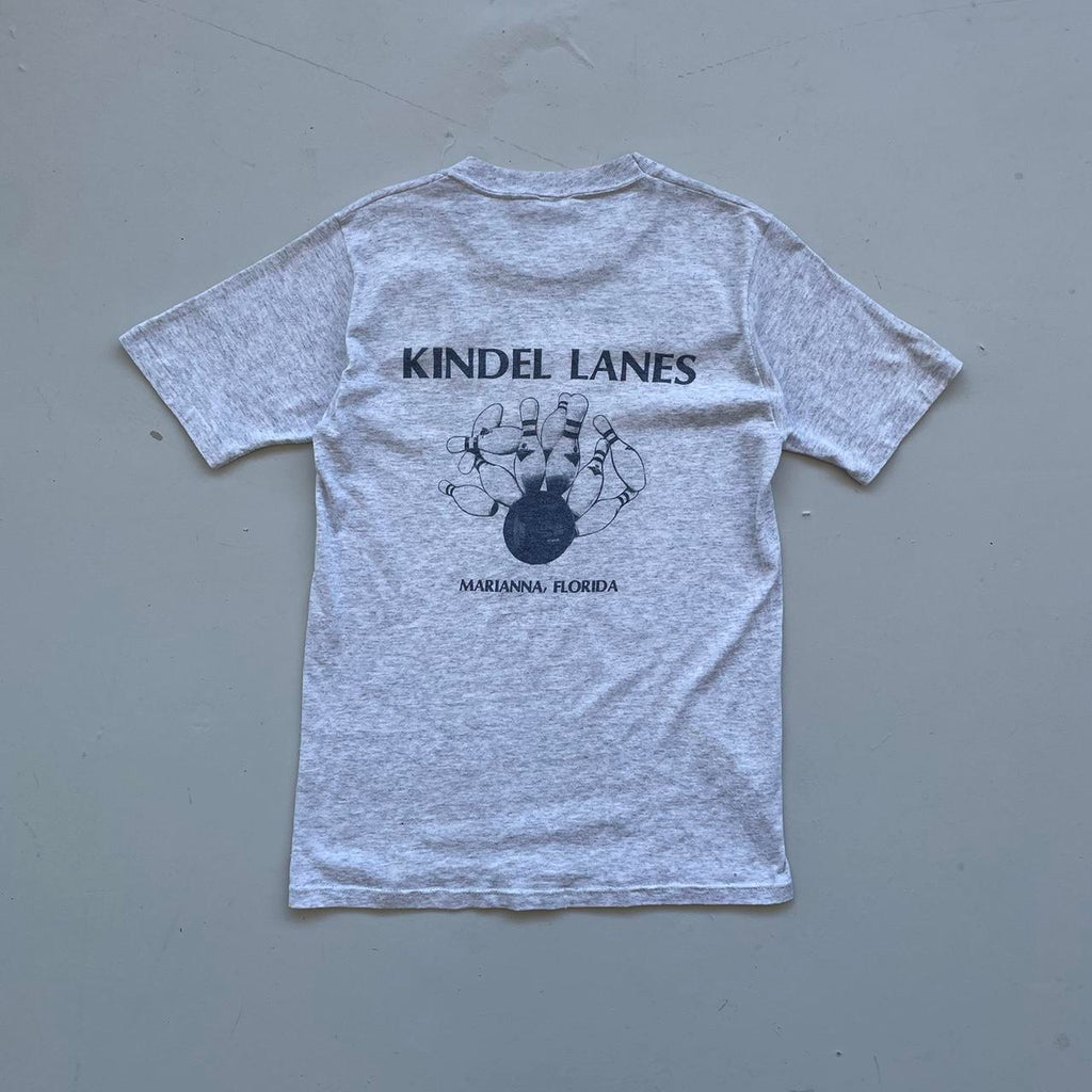 Grey Patchwork Bowling 80s/90s Americana Vintage T-shirt - Small