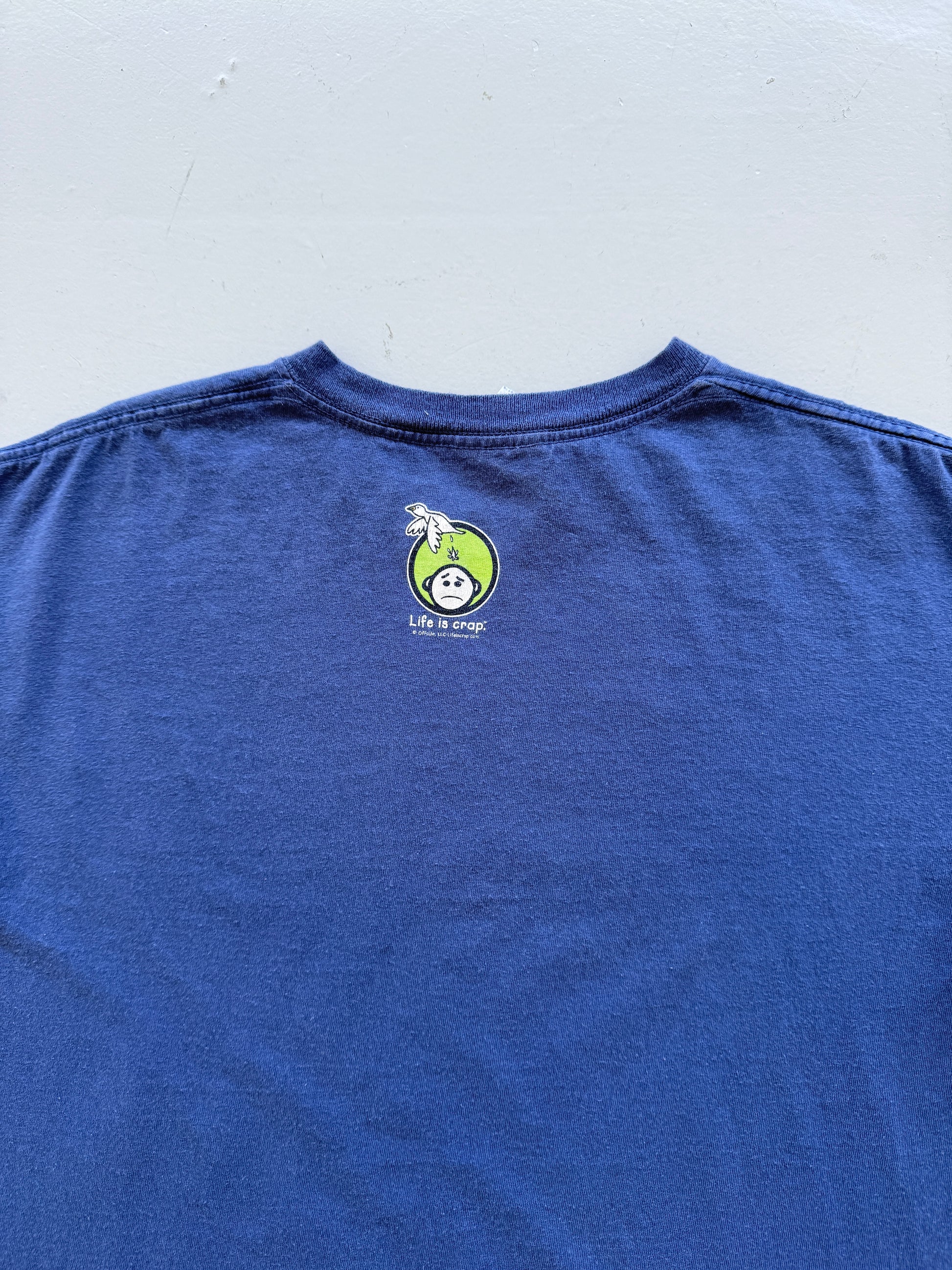 Blue Life is Crap 00's Vintage Slogan Funny Graphic T-Shirt - Medium