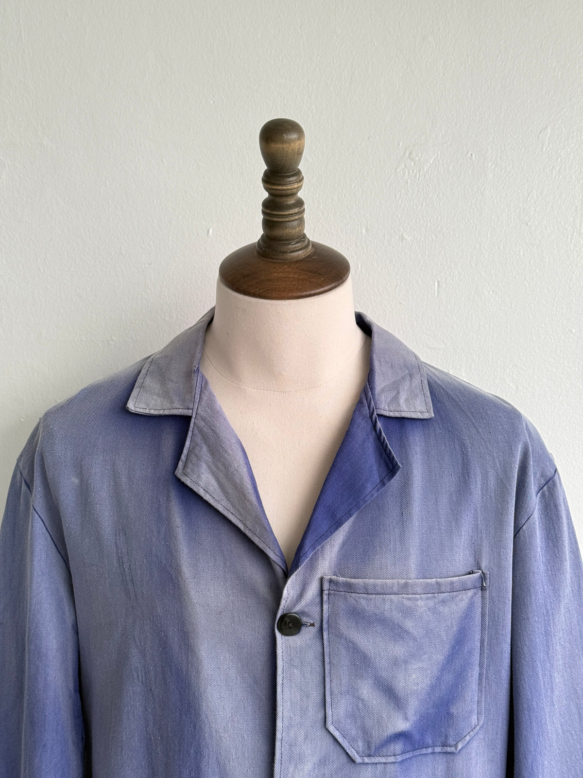Faded Blue French 1970's Vintage Workwear Chore Jacket CH389 - Small