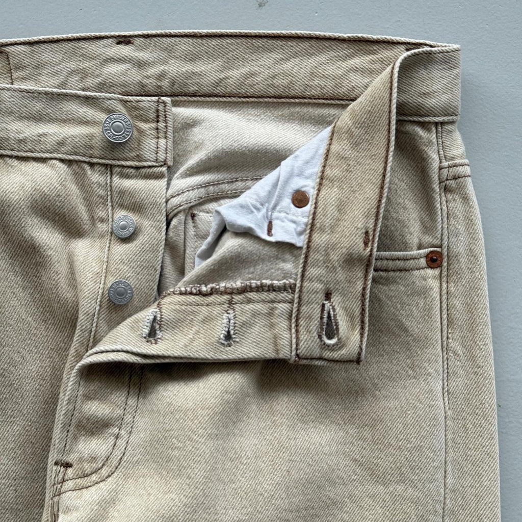 Cream Levi's 501 Denim 90's Vintage Jeans - 30” x 29”
