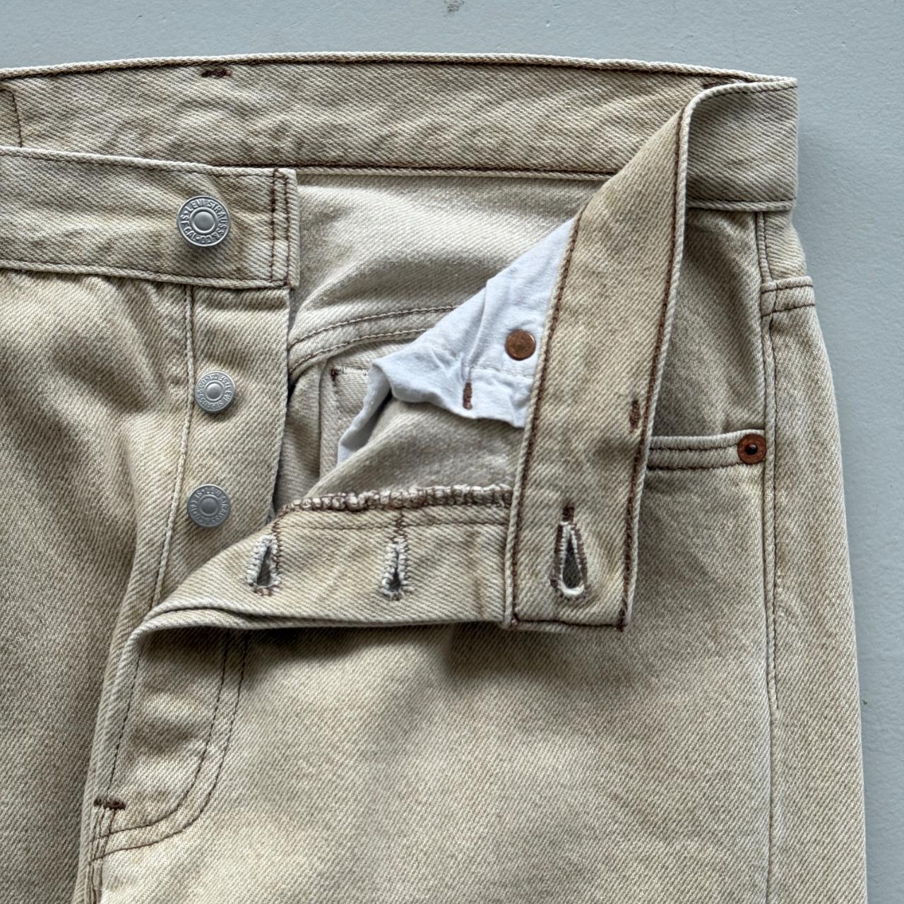 Cream Levi's 501 Denim 90's Vintage Jeans - 30” x 29”