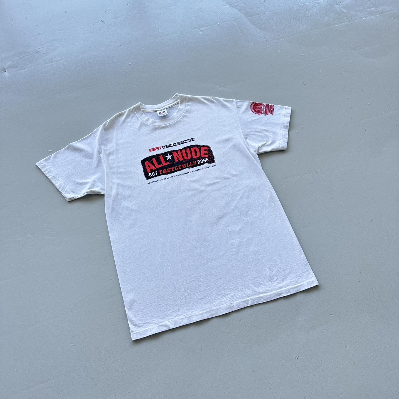 White ESPN Magazine All Nude Vintage 90s T-shirt - XL