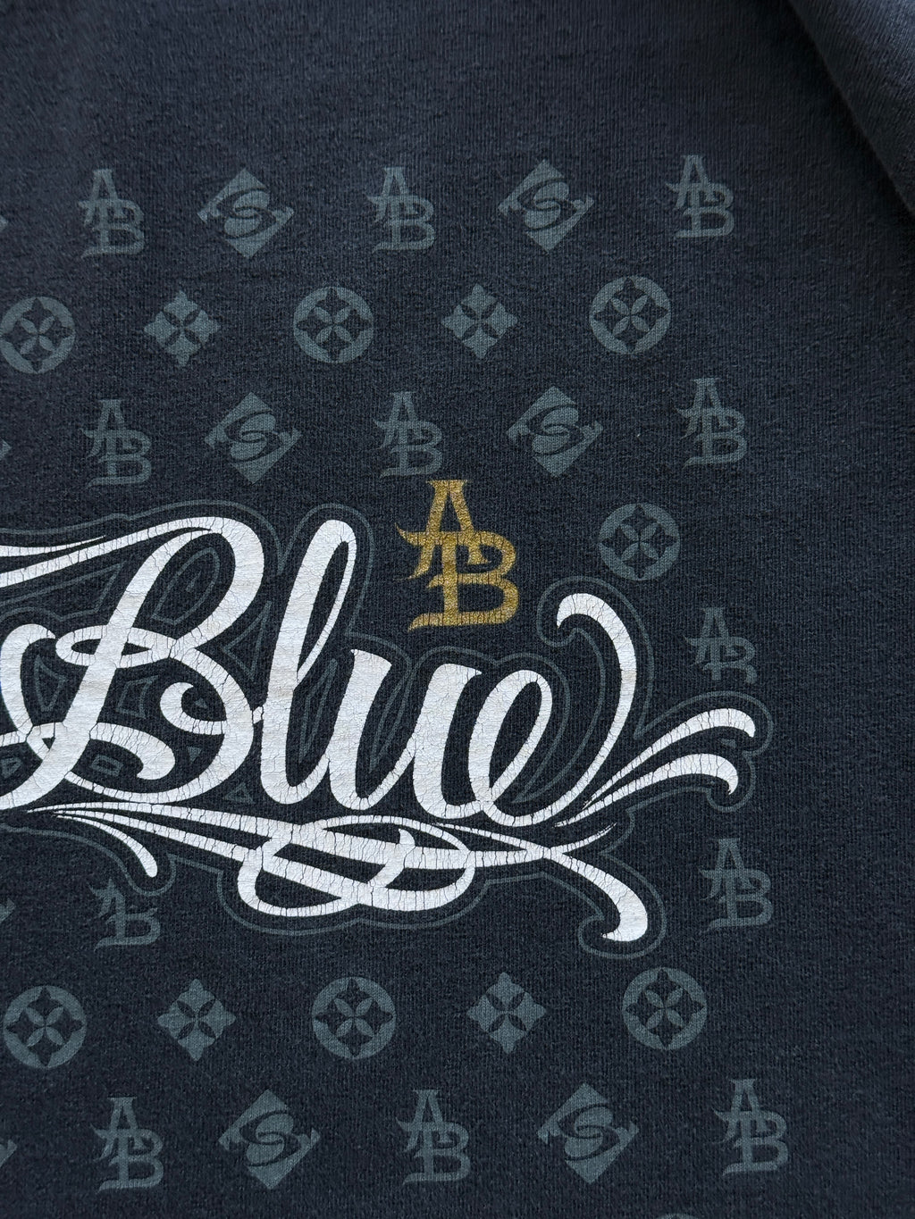 Black Anchor Blue 00's Vintage Y2K Graphic T-Shirt - XL
