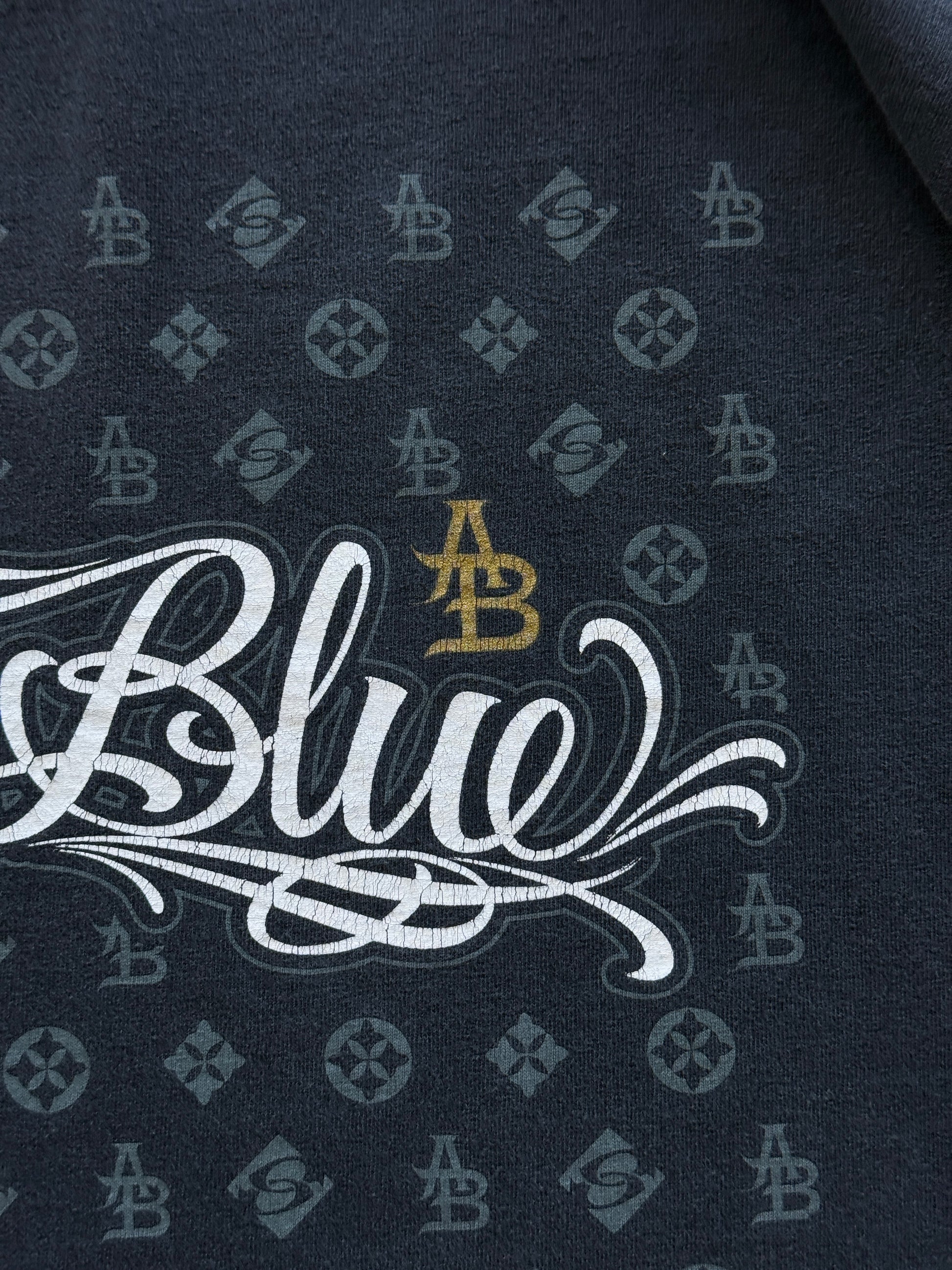 Black Anchor Blue 00's Vintage Y2K Graphic T-Shirt - XL