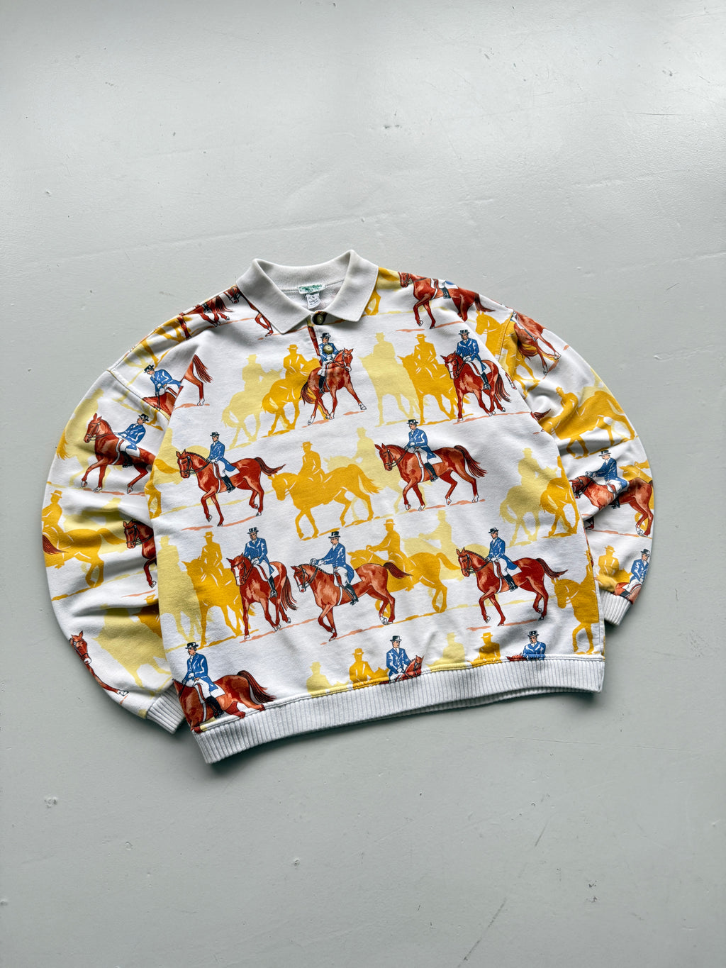 Greenfield Made in Italy Equestrian 80's Vintage Sweatshirt - Medium