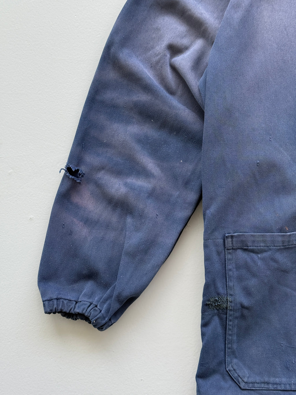 Faded Navy Blue French Chore Jacket 90's Vintage Workwear CH201 - Small