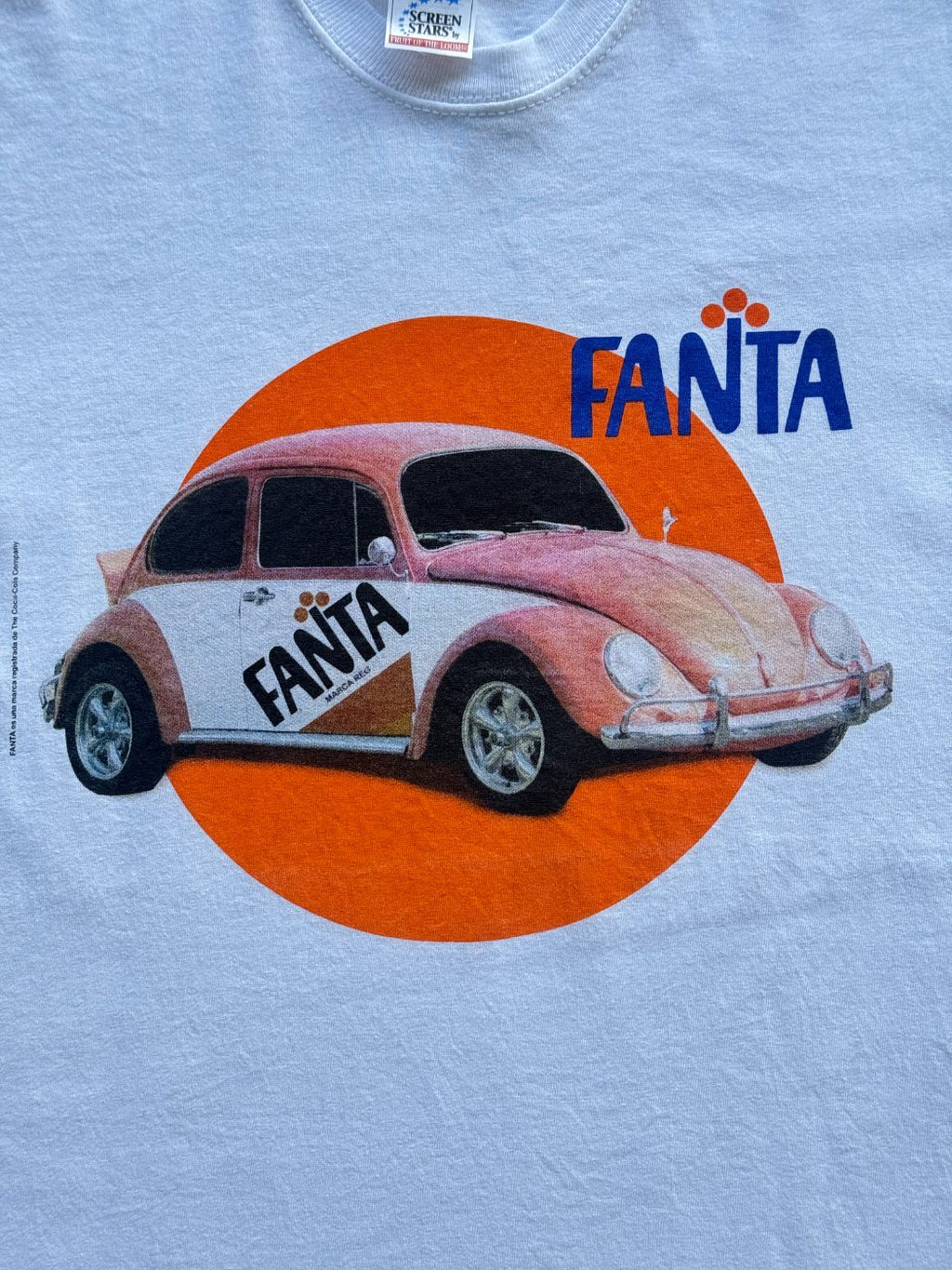Fanta VW Beetle Graphic Screen Stars Vintage T-Shirt - Large