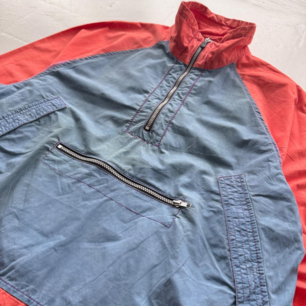 Red Blue Kappa 90's Vintage 1/4 Zip Windbreaker - Medium