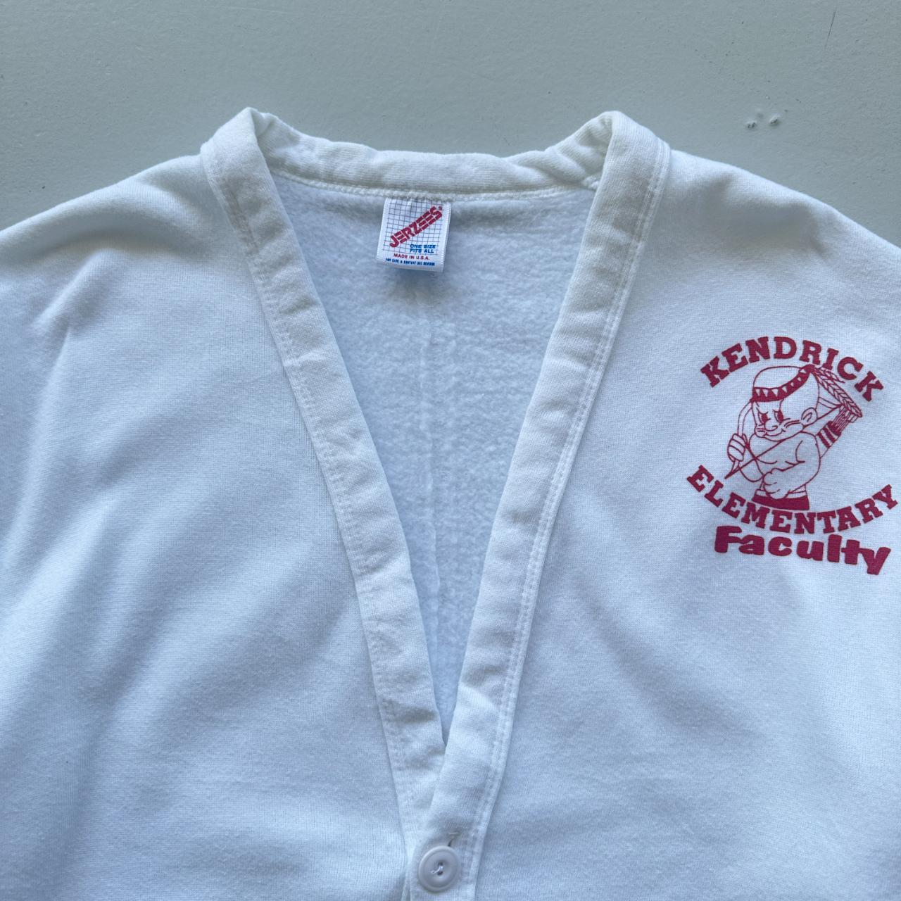 White Kendrick Elementary Cotton 80s Cardigan - Medium