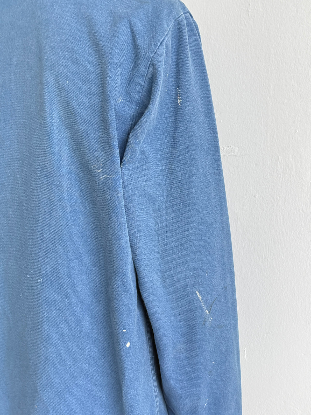 Thrashed Blue French 80's Vintage Workwear Chore Jacket CH444 - Small