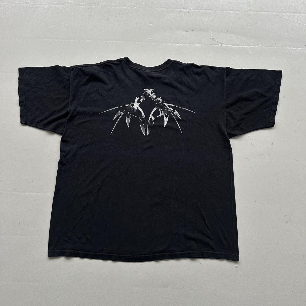 Black Tribal Skull Gothic Y2K 00s Vintage Graphic T-Shirt - 2XL