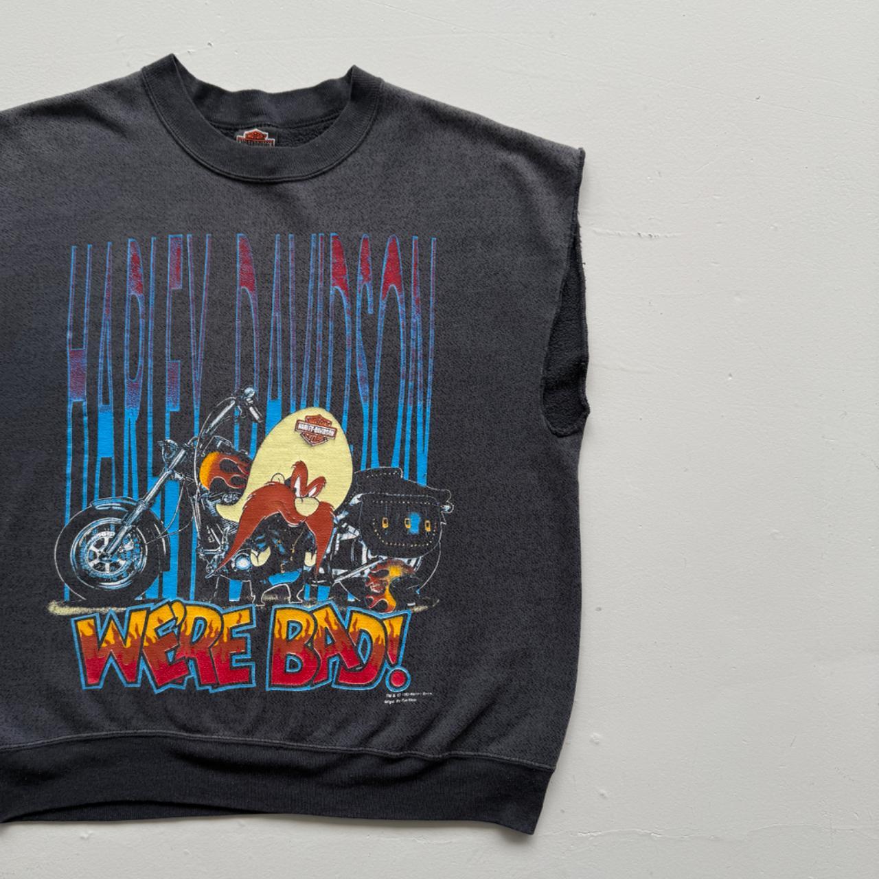 Blue Harley Davidson 90s Vintage Graphic Sweater Vest - Medium