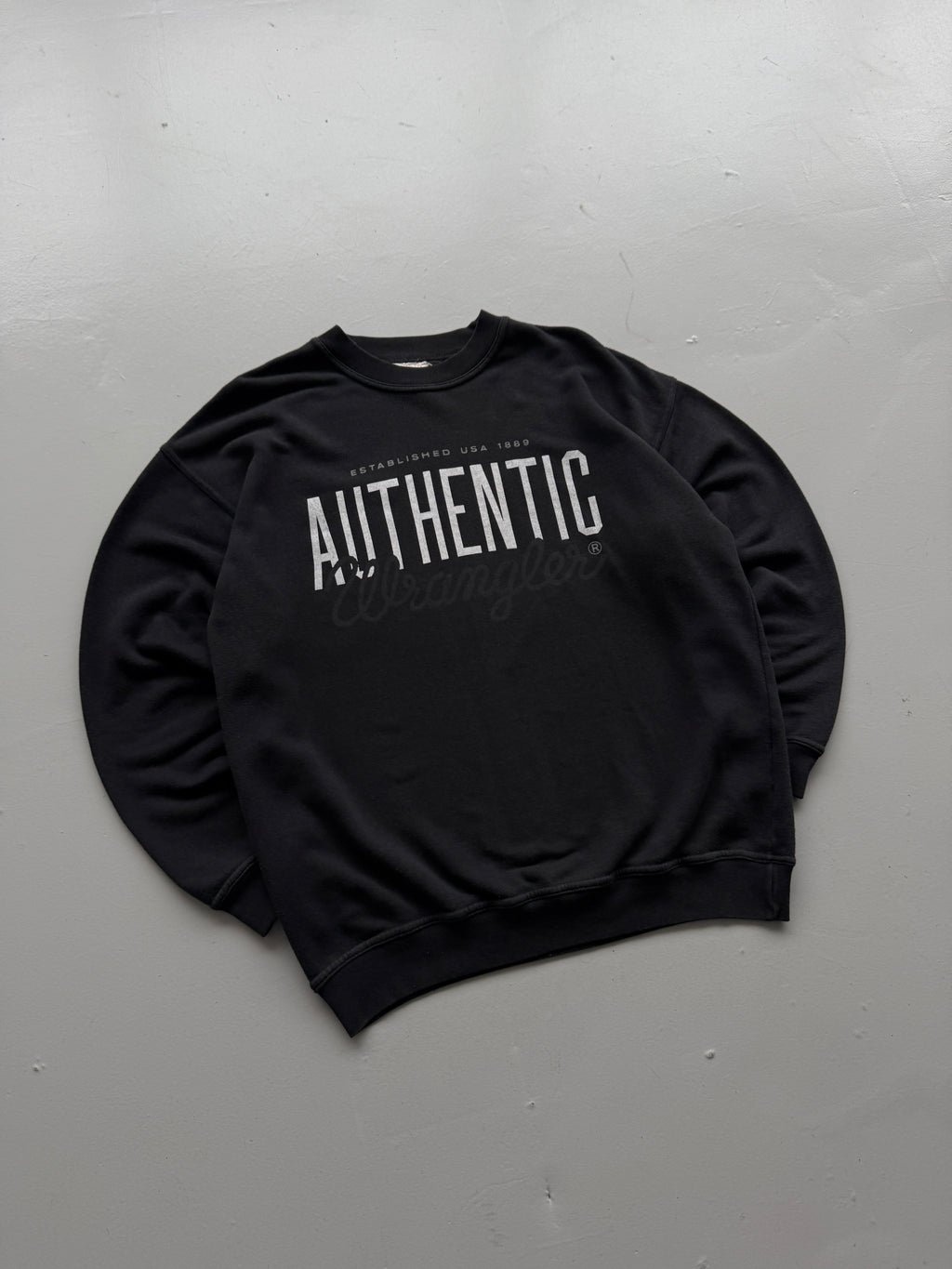 Wrangler Authentic Spell-Out Made in Portugal 90's Vintage Sweatshirt - Large