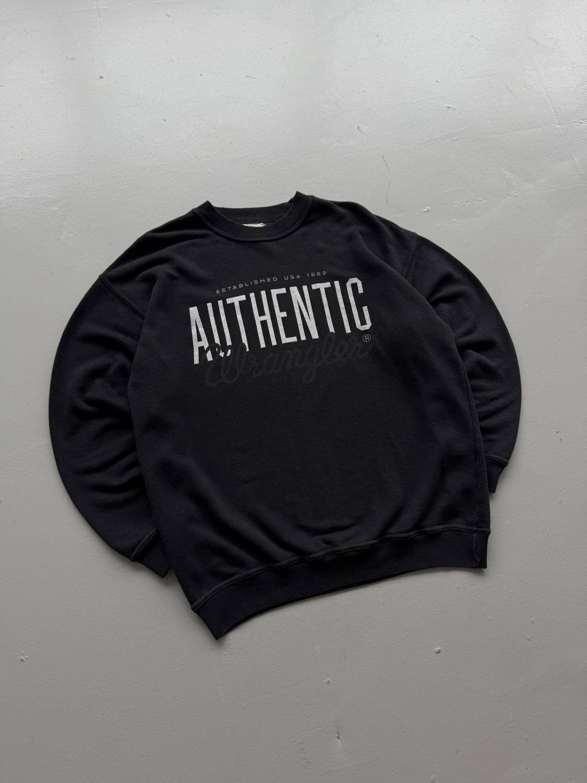 Wrangler Authentic Spell-Out Made in Portugal 90's Vintage Sweatshirt - Large