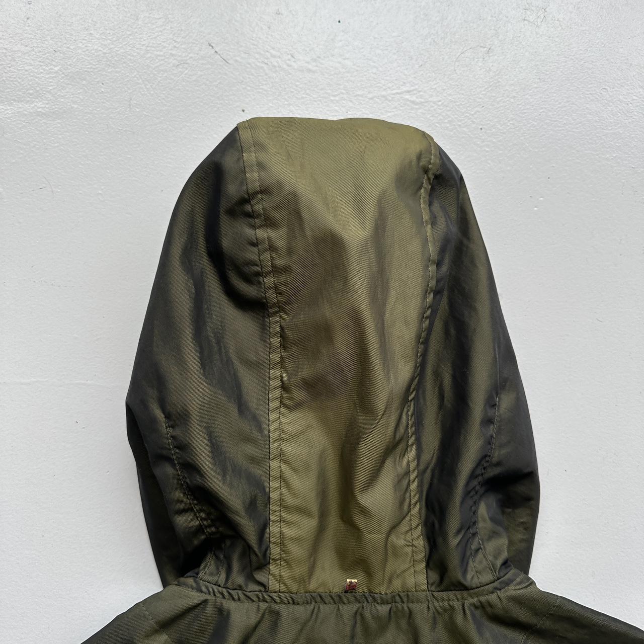 Khaki Pretty Green Hooded Windbreaker Nylon Pearlescent Jacket - Small