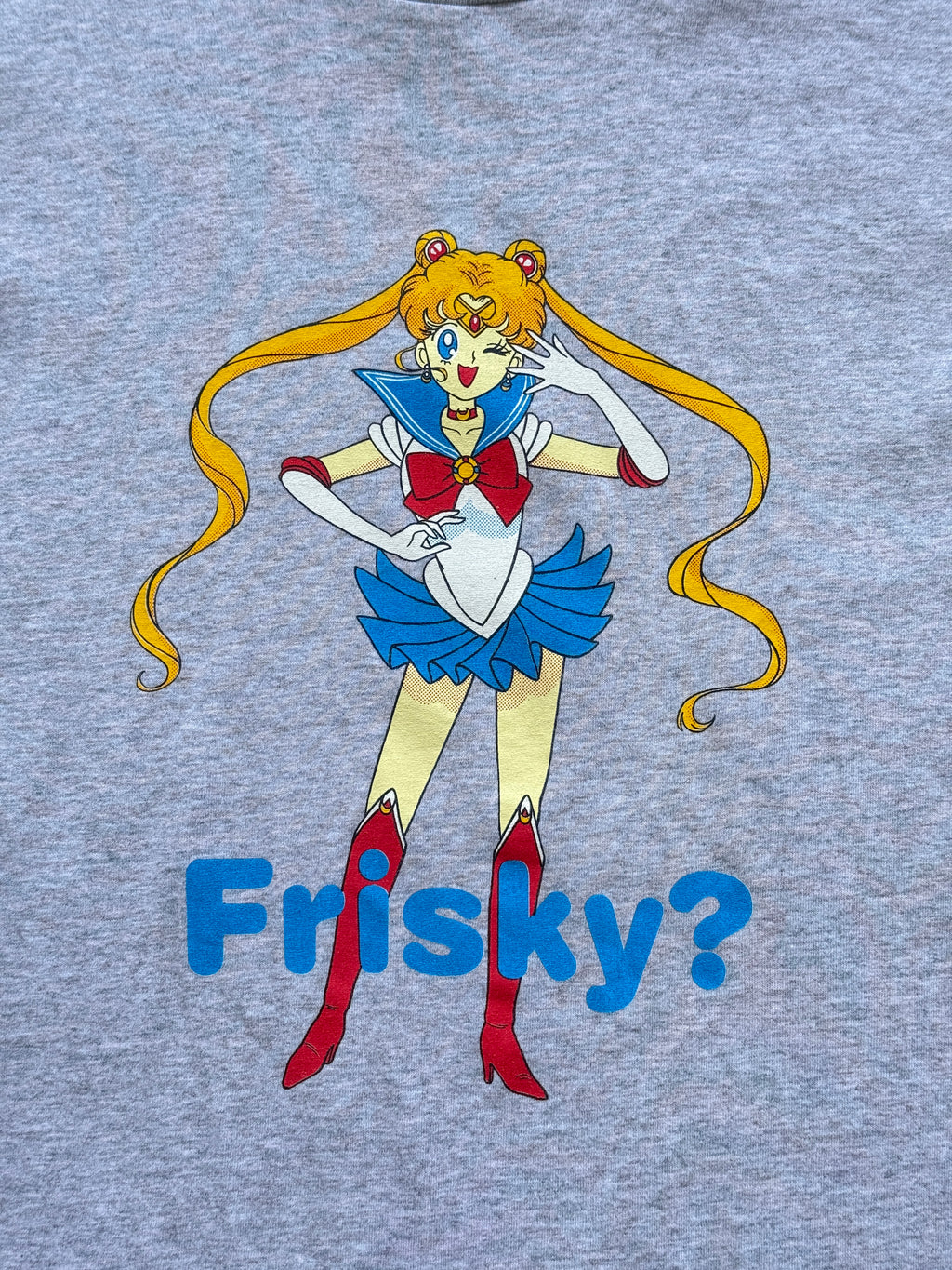 Grey Sailor Moon Frisky 90's Vintage Rare Single Stitch Graphic T-Shirt - XL