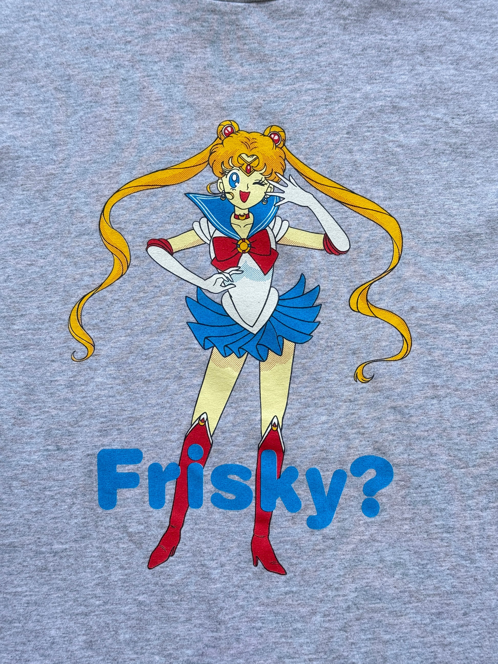 Grey Sailor Moon Frisky 90's Vintage Rare Single Stitch Graphic T-Shirt - XL