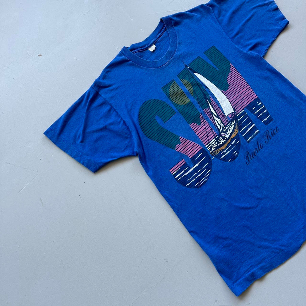 Blue SUN 90s Vintage T-shirt - Medium