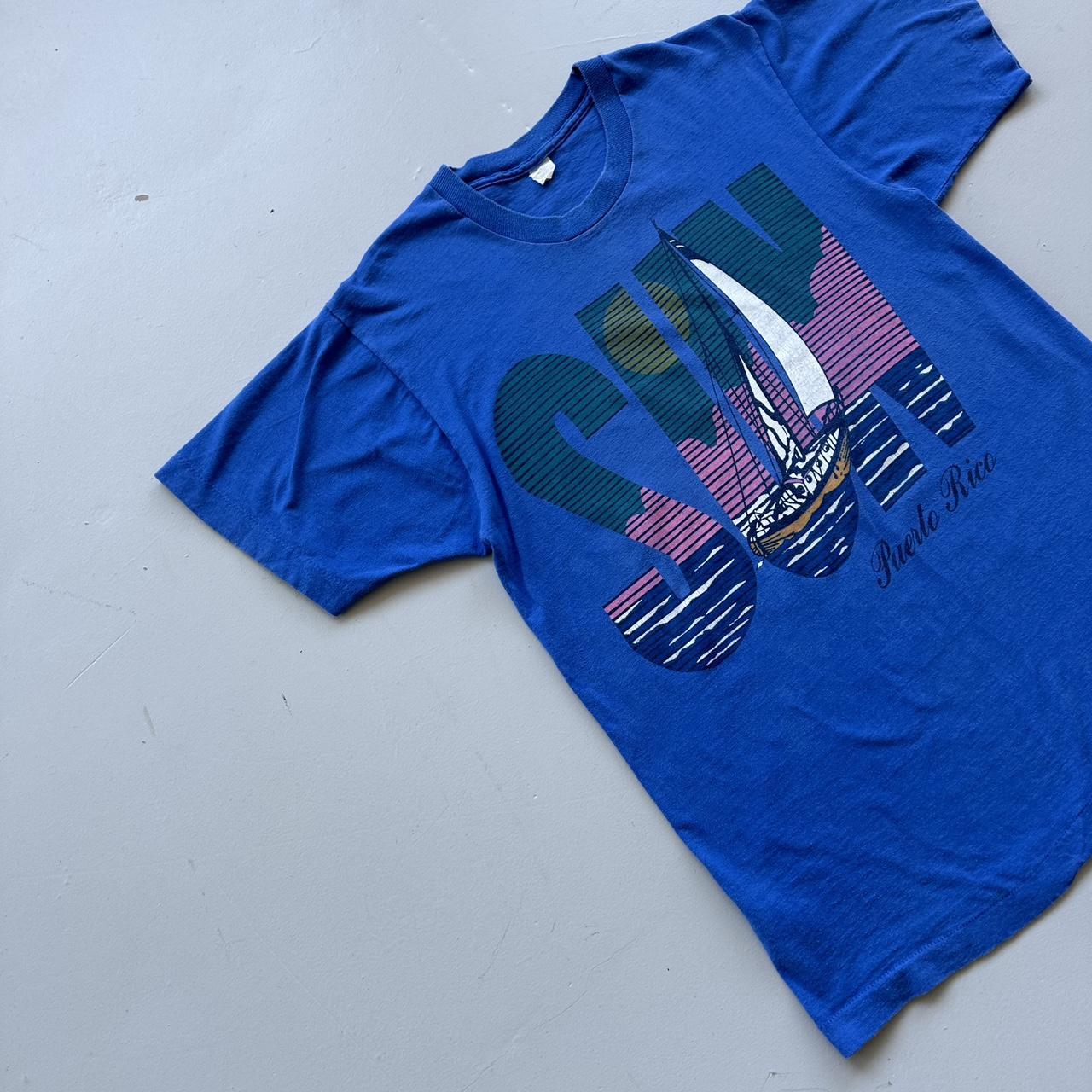 Blue SUN 90s Vintage T-shirt - Medium