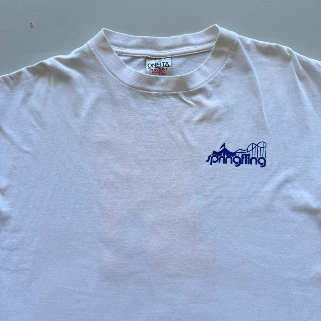 White Spring Fling Art Vintage 90s T-shirt - XL
