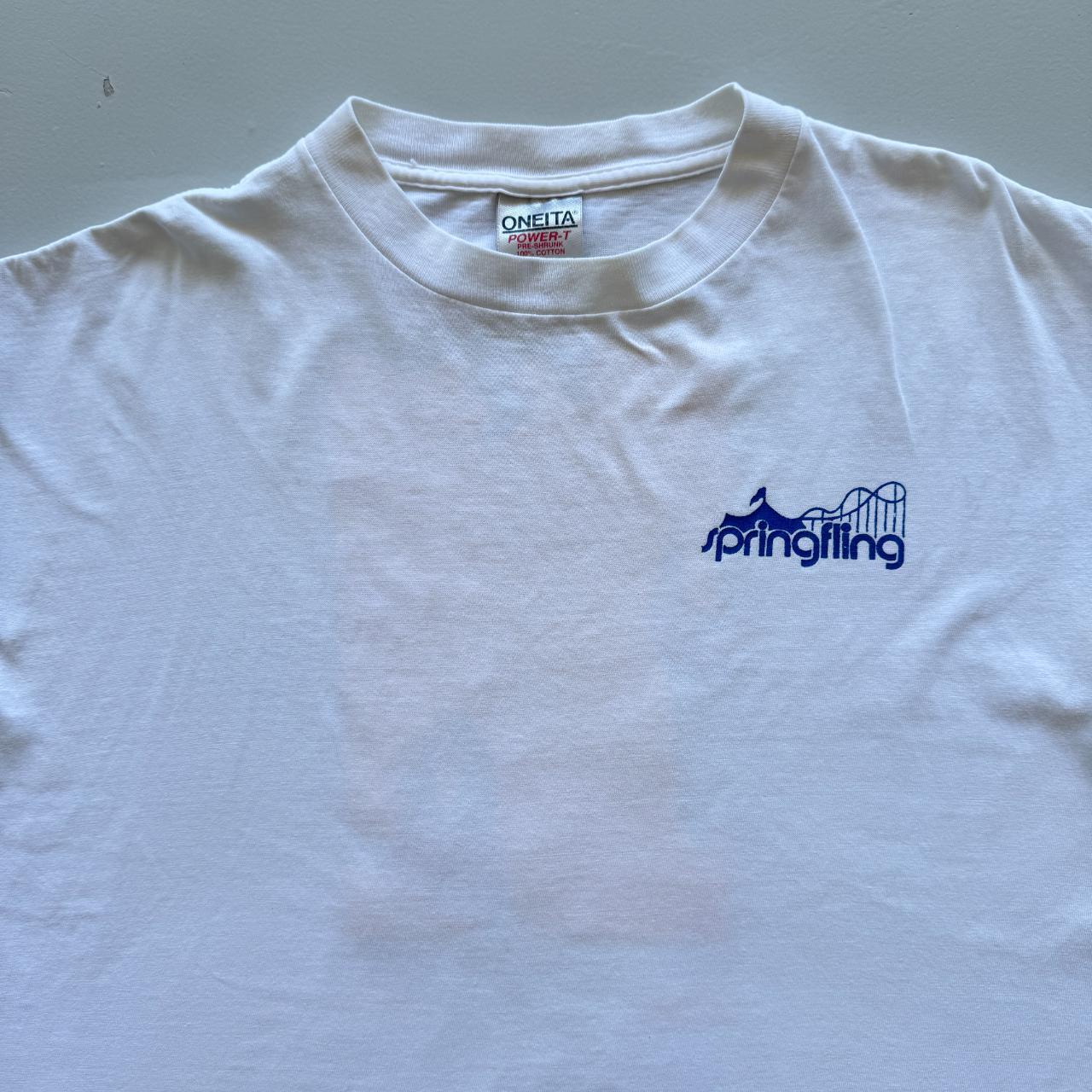 White Spring Fling Art Vintage 90s T-shirt - XL