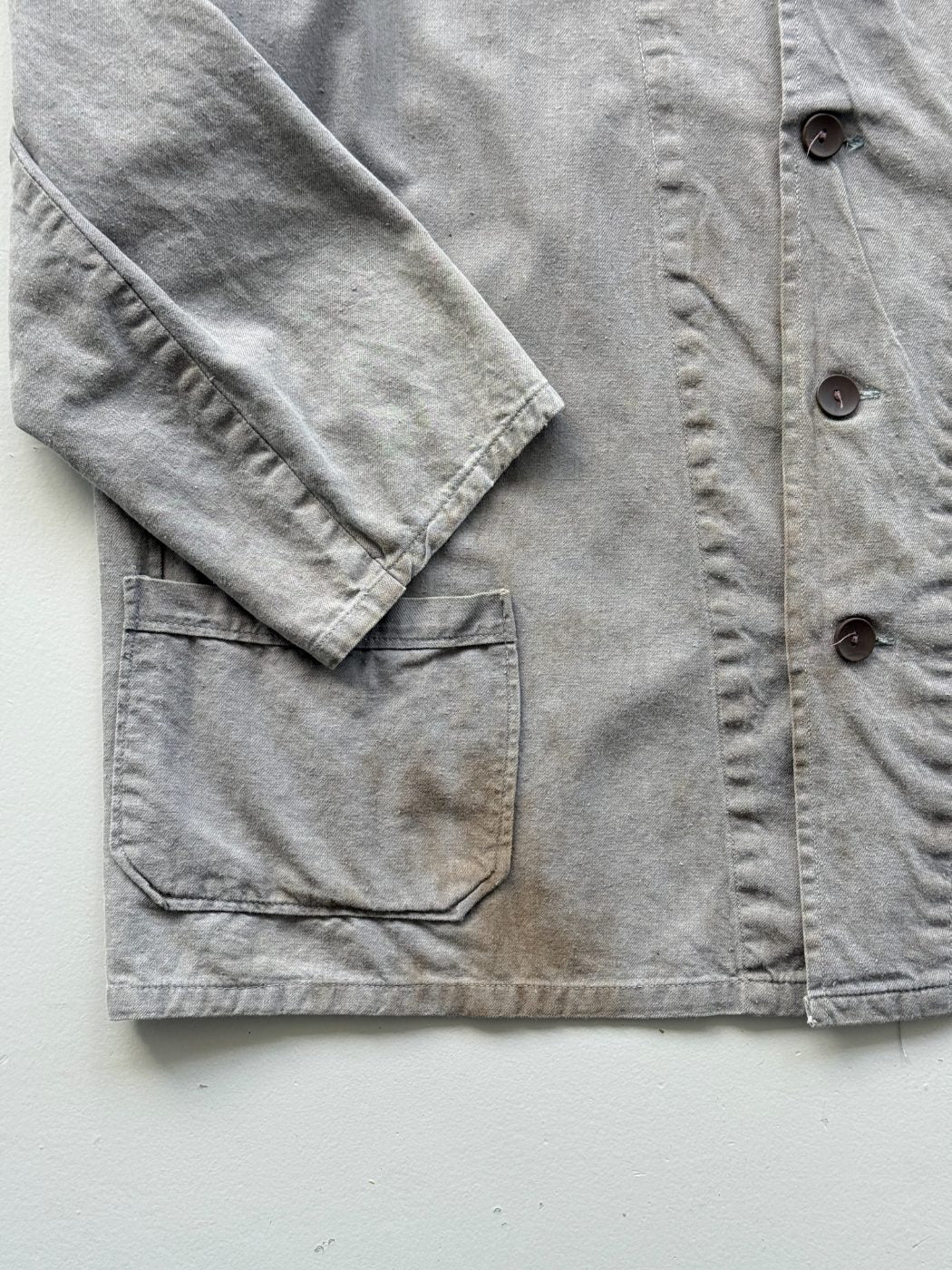 Grey Vintage French Chore Faded 70's Jacket CH181 - XL
