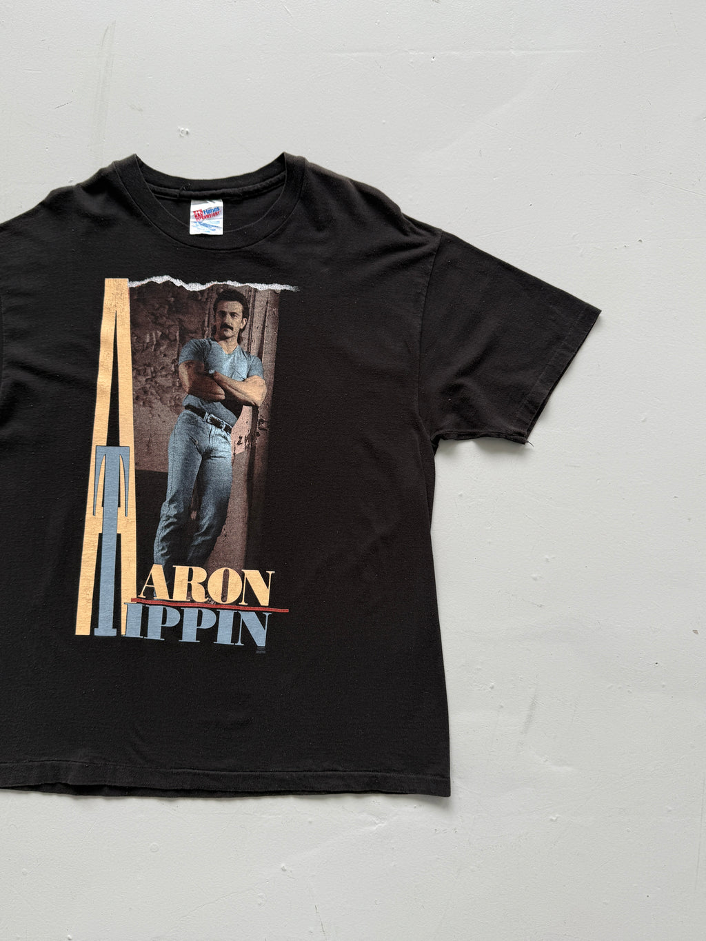Black Aaron Tippin 90's Vintage Single Stitch Graphic T-Shirt - XL