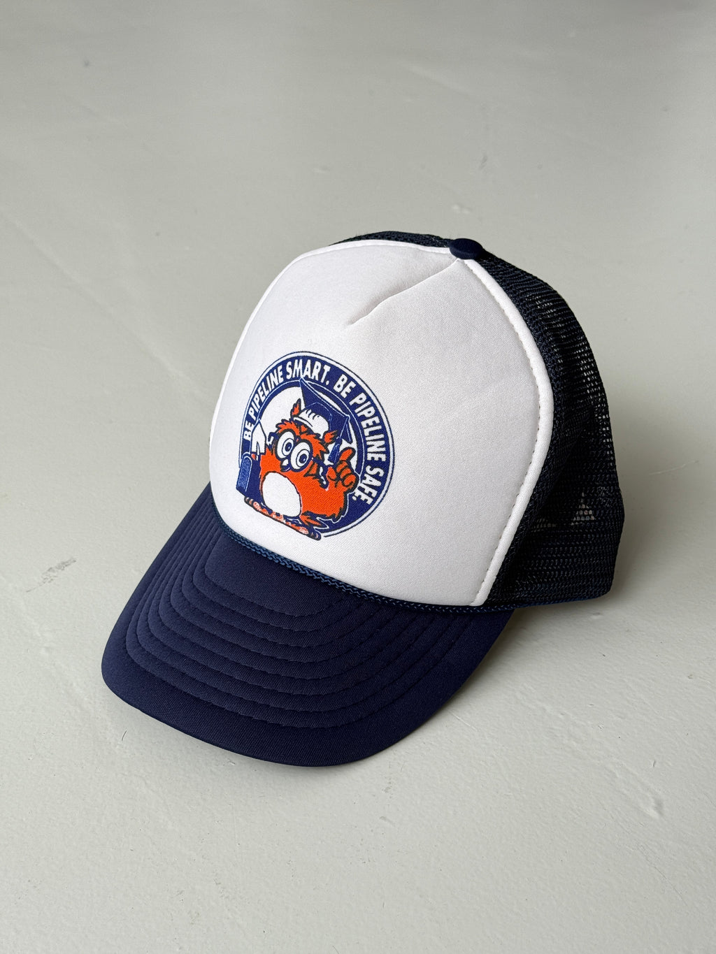 White Pipeline Safe Vintage Foam and Mesh SnapBack Trucker Cap