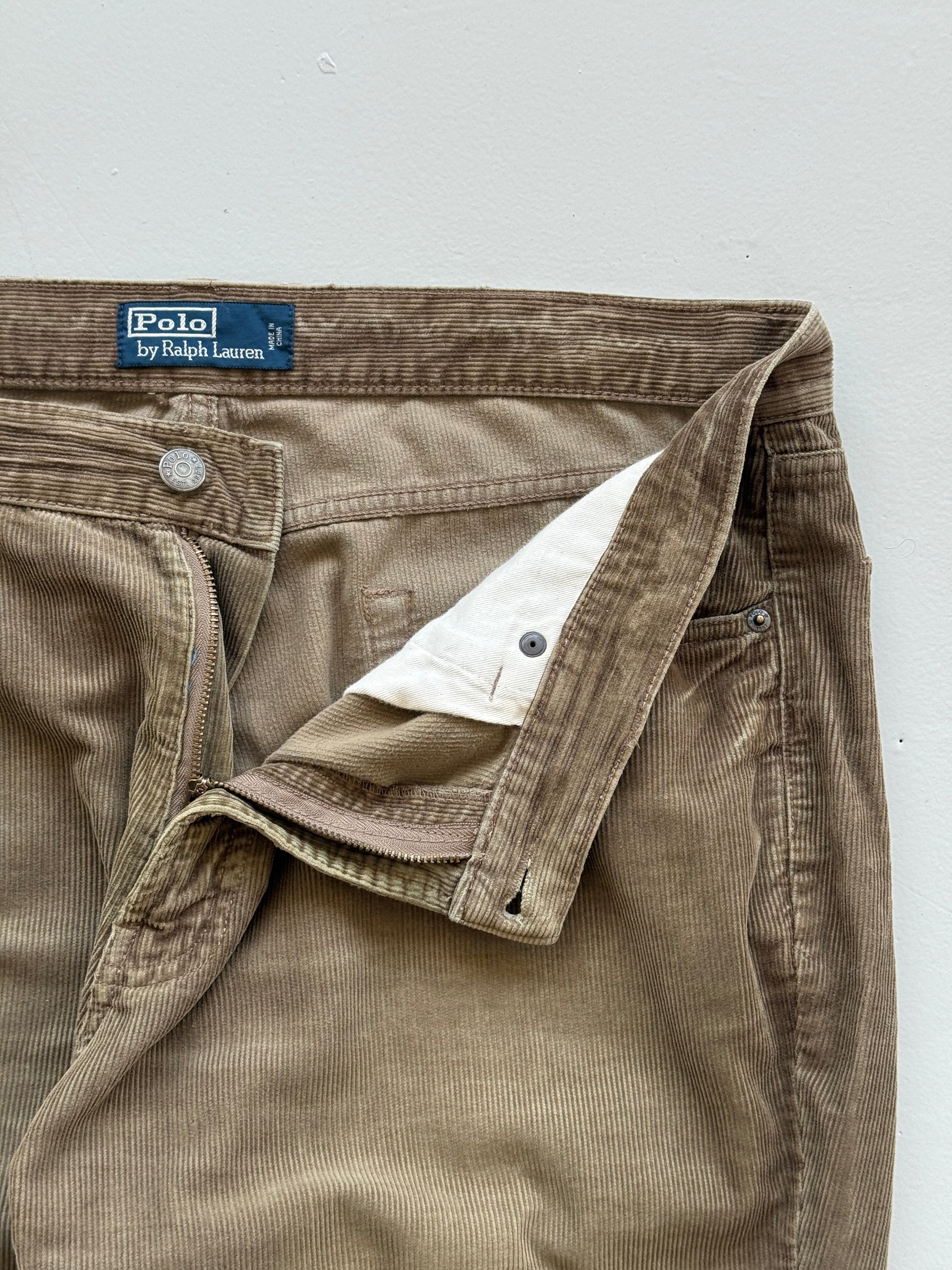 Brown Polo Ralph Lauren 00's Vintage Corduroy Chino Trousers - W36 x L34