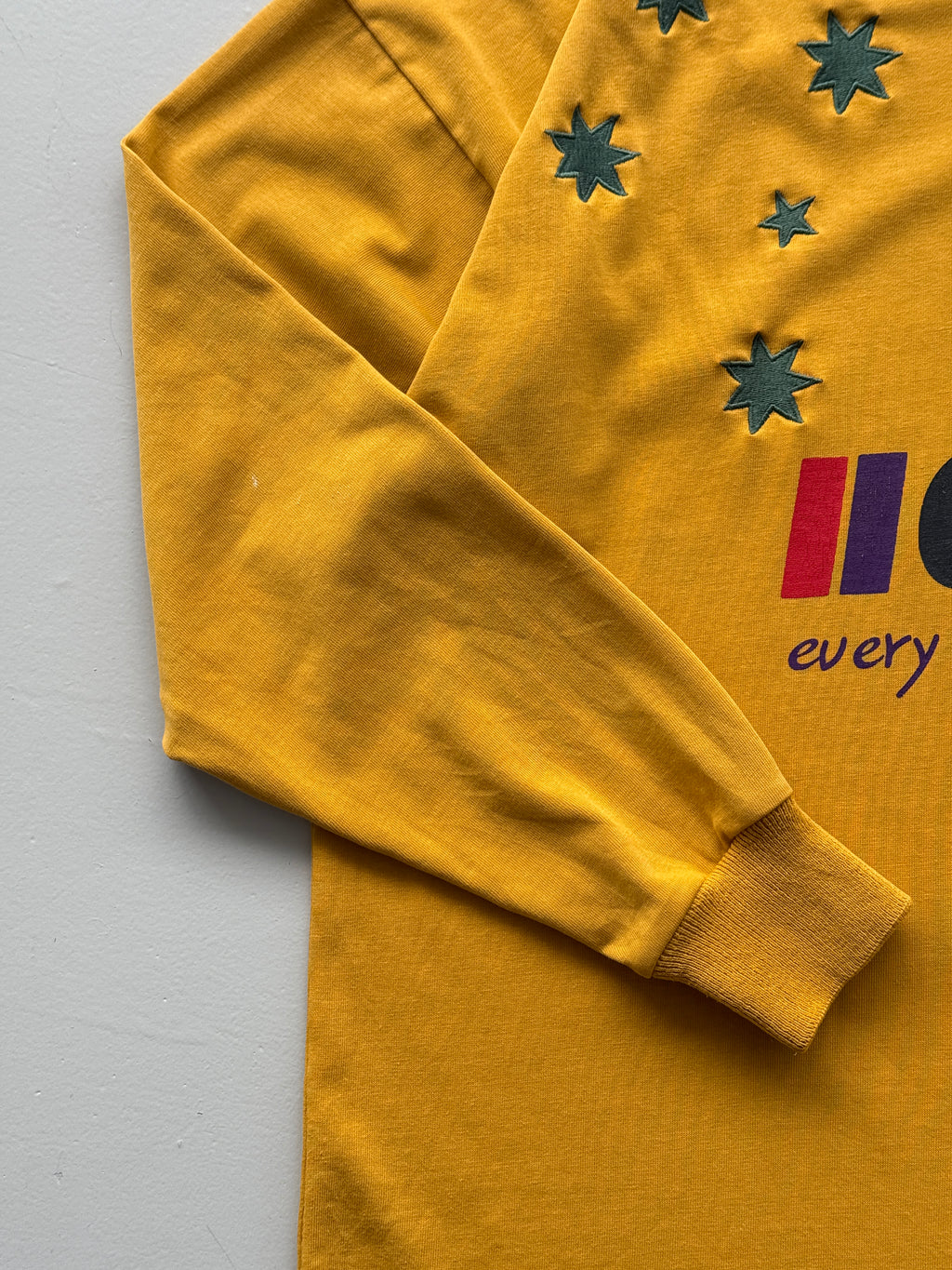 Yellow AFL Australia 90's Vintage Aussie Rules Football Long Sleeve Jersey - XL