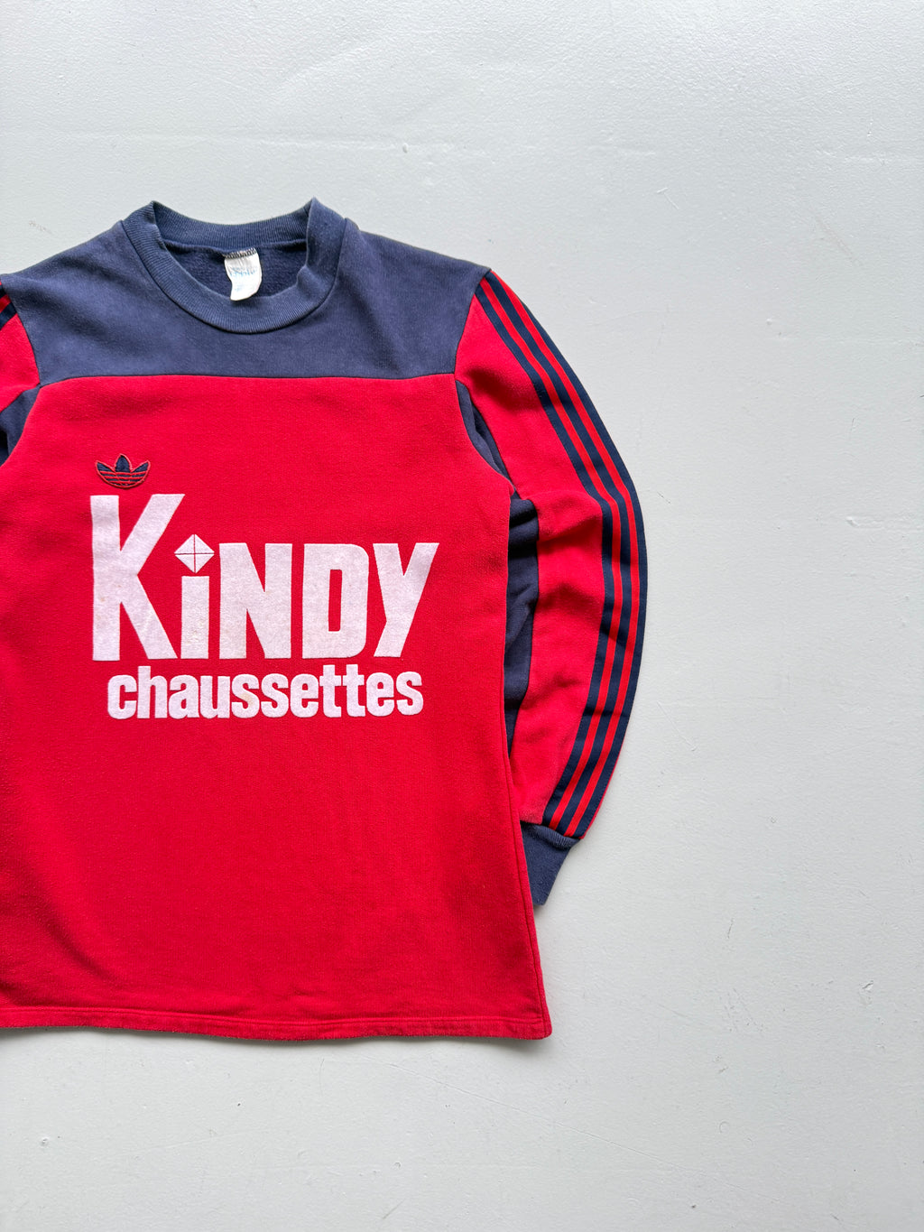 Adidas Rare Ventex Kindy Chaussettes 80's Vintage Football Shirt Sweatshirt - XS