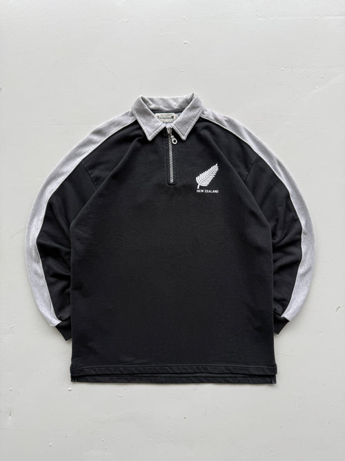New Zealand All Blacks 90's Vintage Quarter Zip Sweatshirt Jumper - XL