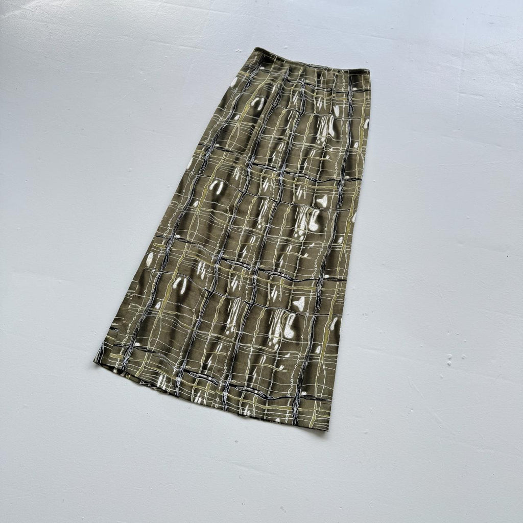Green Lightweight Summer Vintage Maxi Skirt - Size 8 - 26” x 30”
