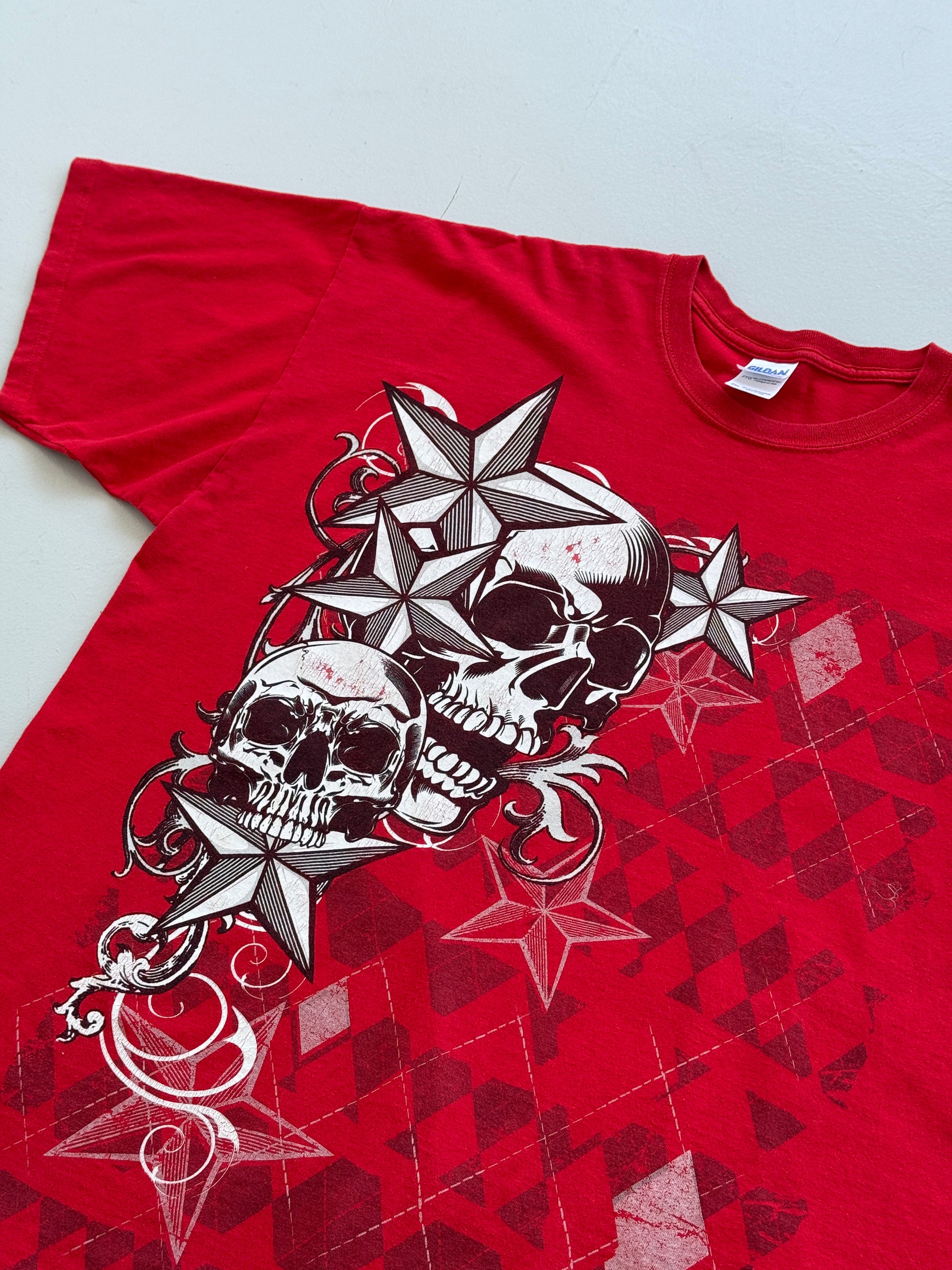Red Skull 00's Vintage Y2K Graphic T-Shirt - XL