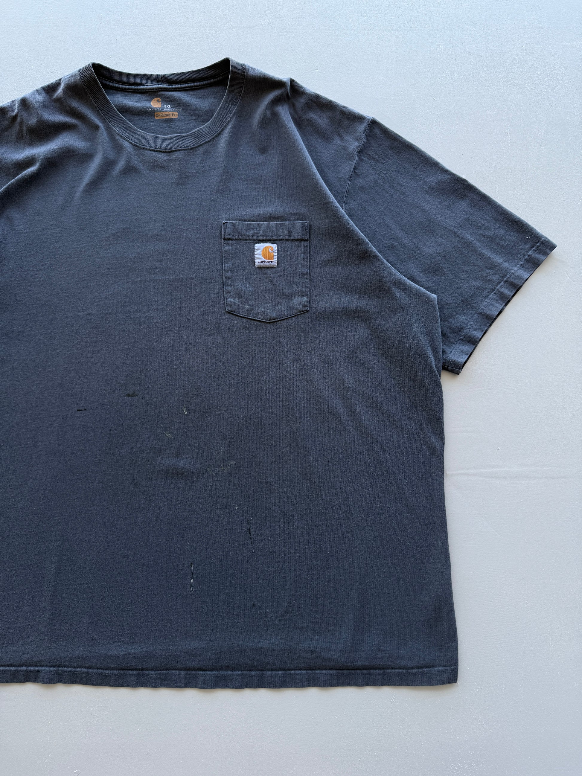 Faded Black Carhartt Original Fit Vintage Pocket T-Shirt - XXL