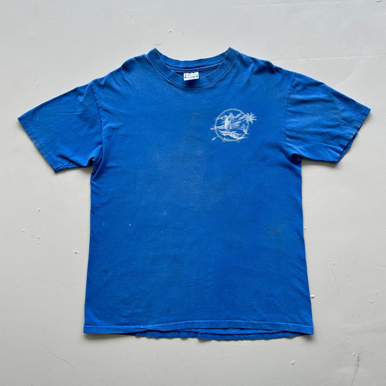 Blue Hawaii Tourist Thrashed 90s Vintage T-shirt - XL