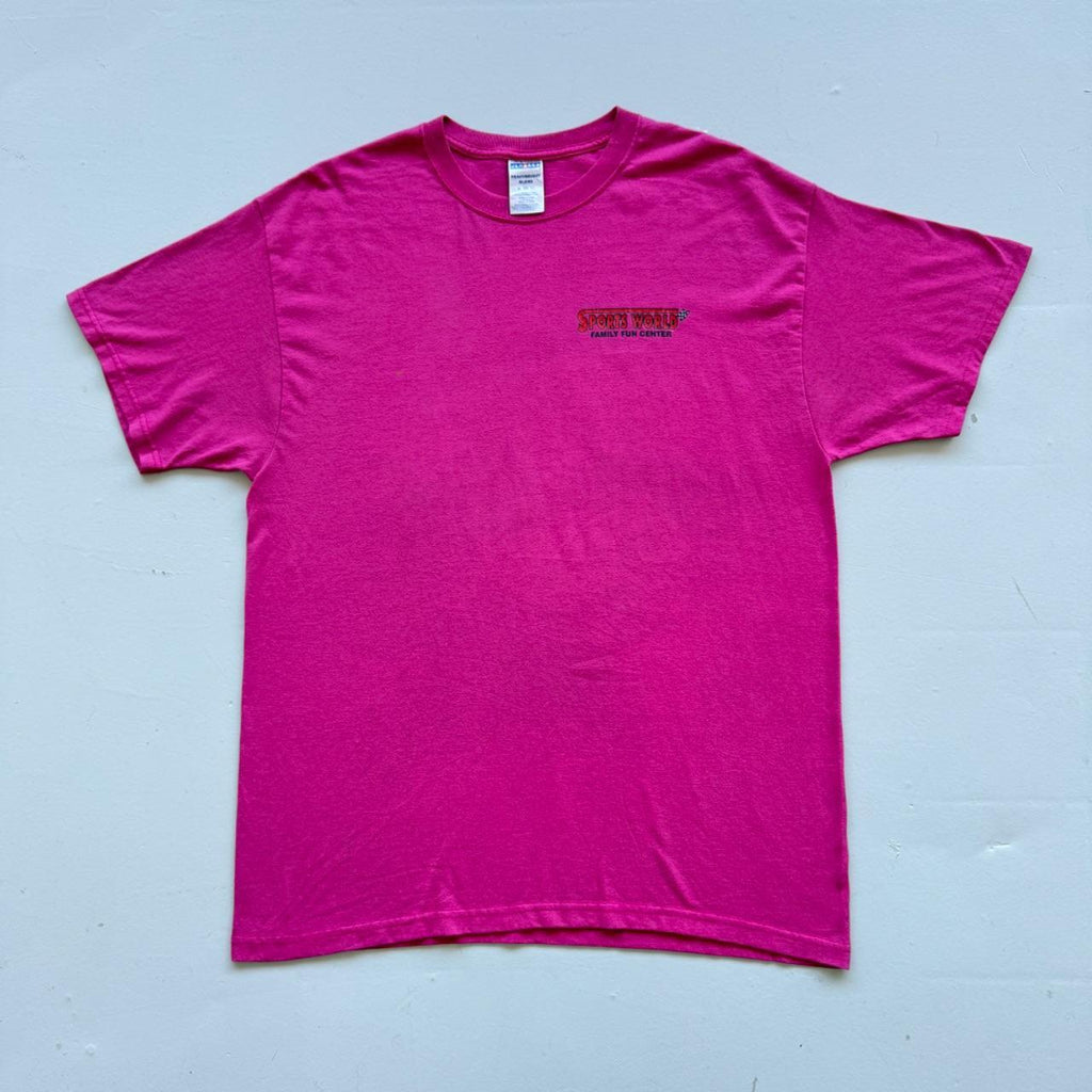 Pink Sports World 00s Vintage Graphic T-Shirt - XL